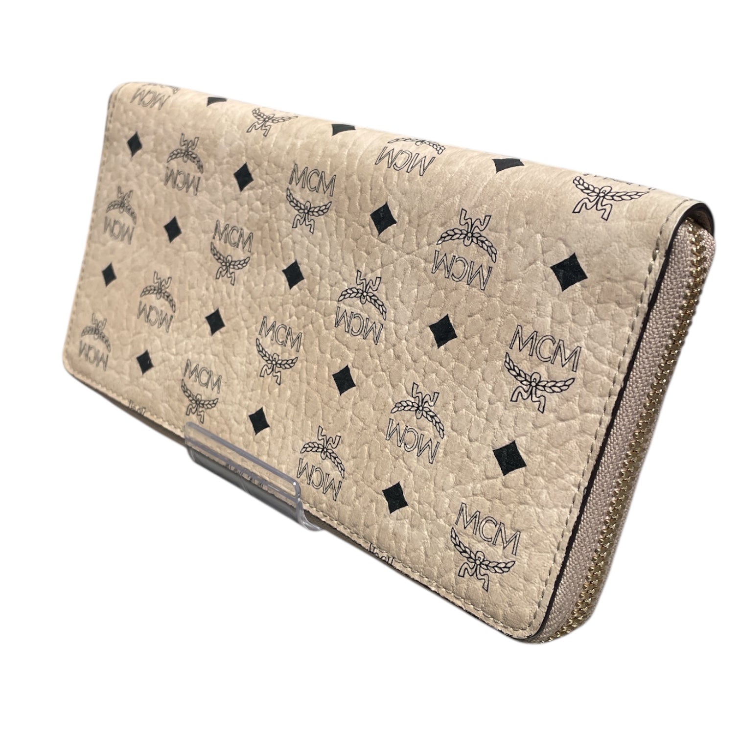 MCM/Long Wallet/Monogram/BEG/gold zipper view 1