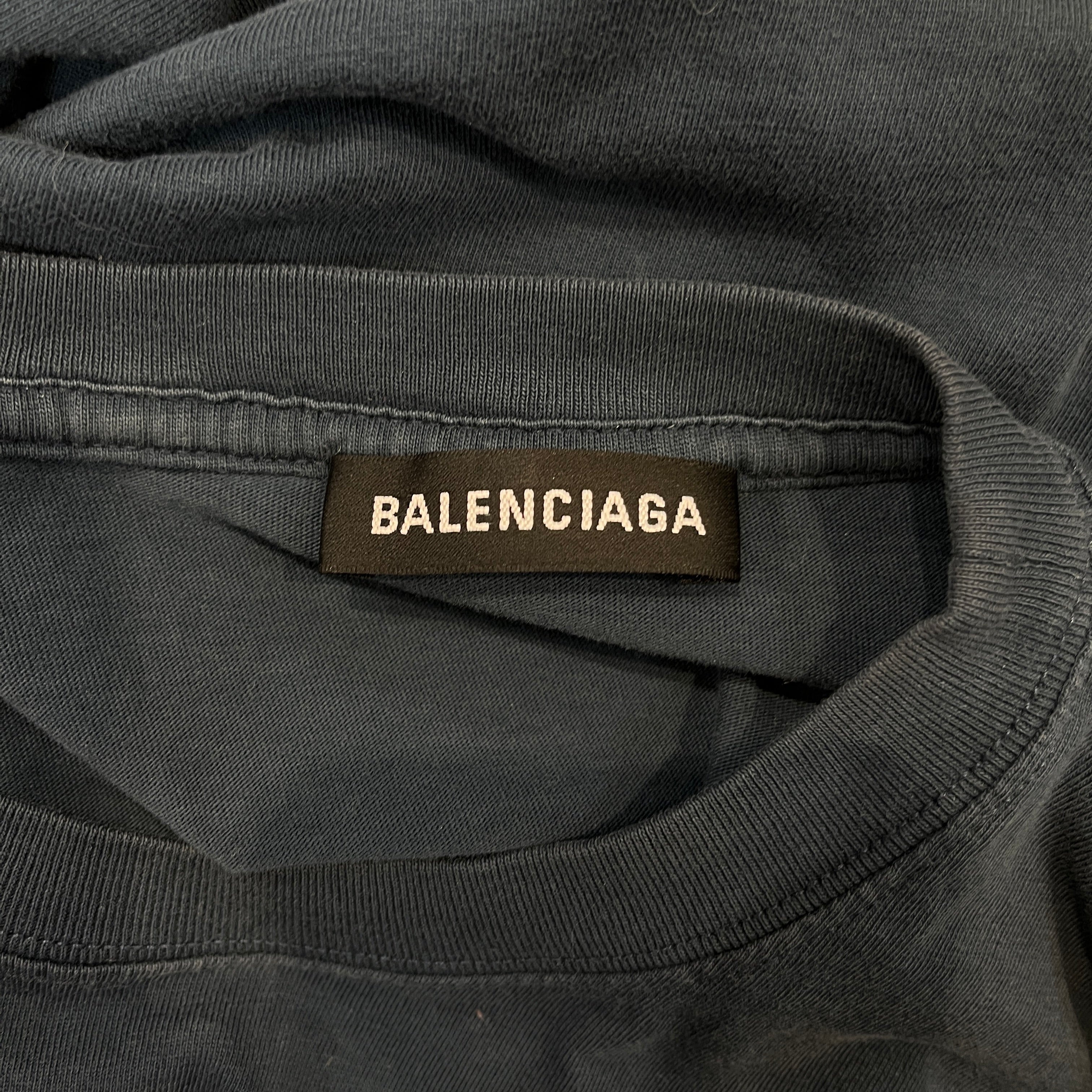 BALENCIAGA/T-Shirt/XXS/Cotton/NVY/18 authentic view 4