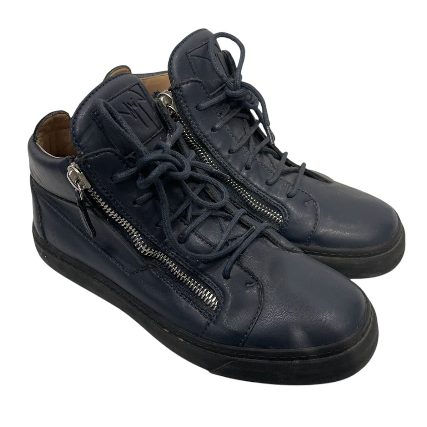 Giuseppe Zanotti/Hi-Sneakers/EU 40/Leather/NVY/DOUNLE ZIP CLOSURE view 1