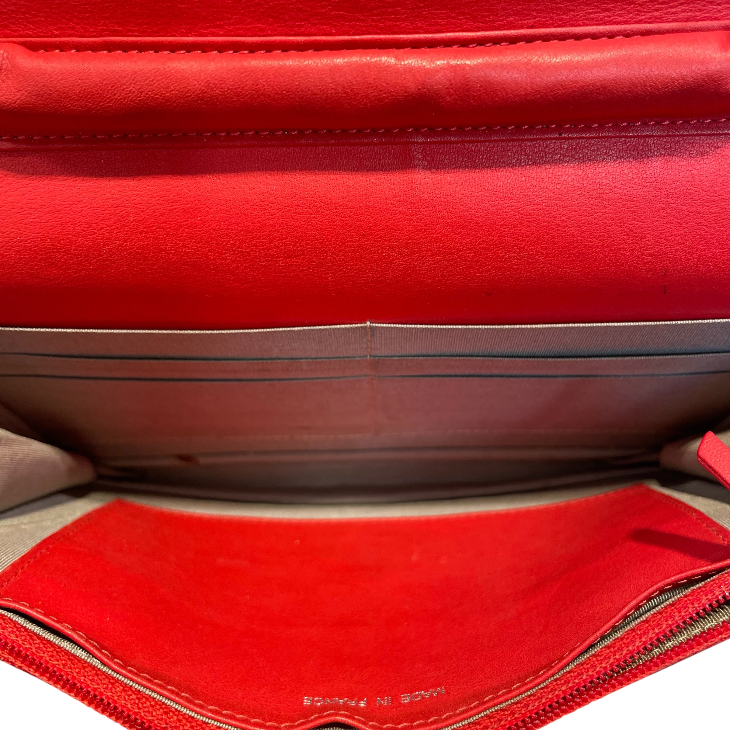 CHANEL/Cross Body Bag/Leather/RED/CHAIN STRAP, SLV HARDWARE view 9
