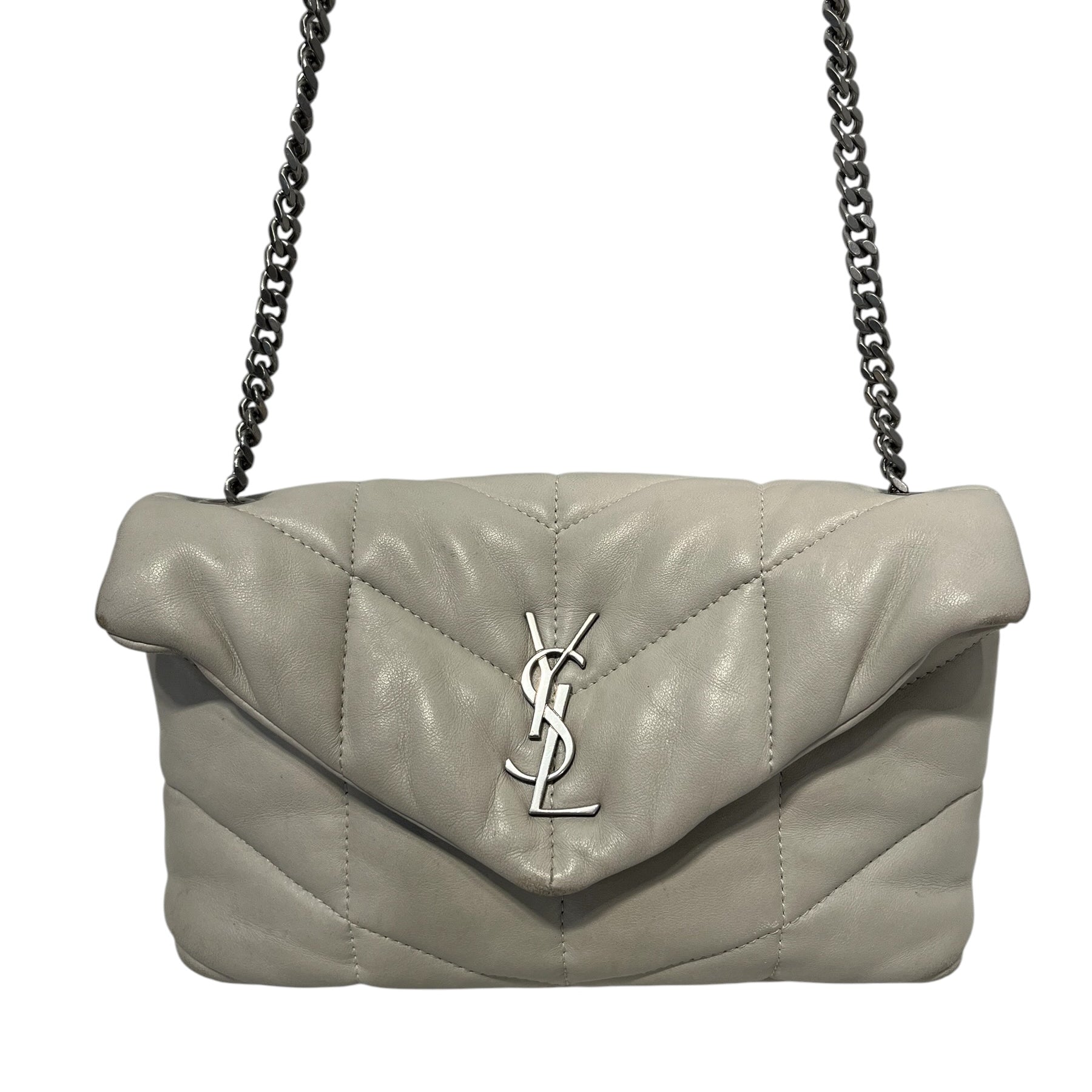 SAINT LAURENT/Cross Body Bag/Leather/WHT/GAB620333.1120