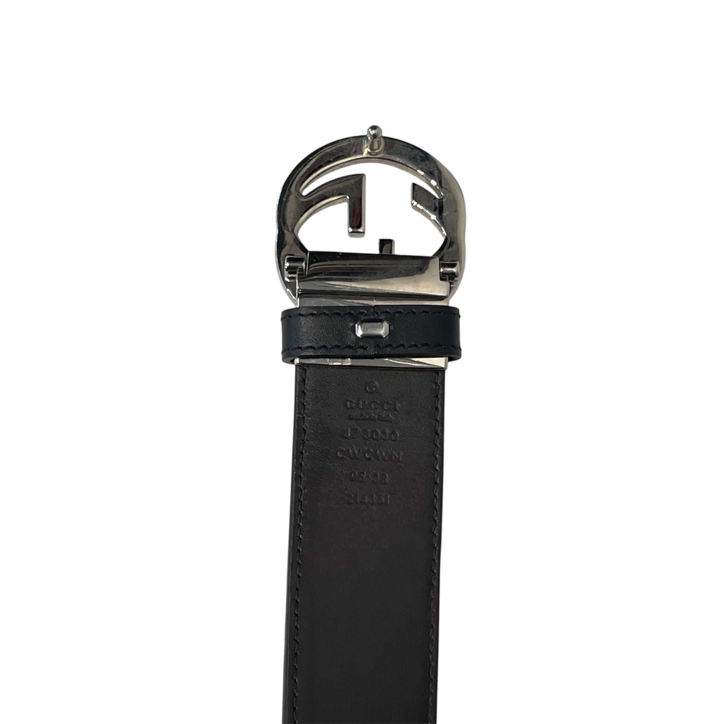 GUCCI/Belt/Leather/BLK/Interlocking G Logo Leather view 2