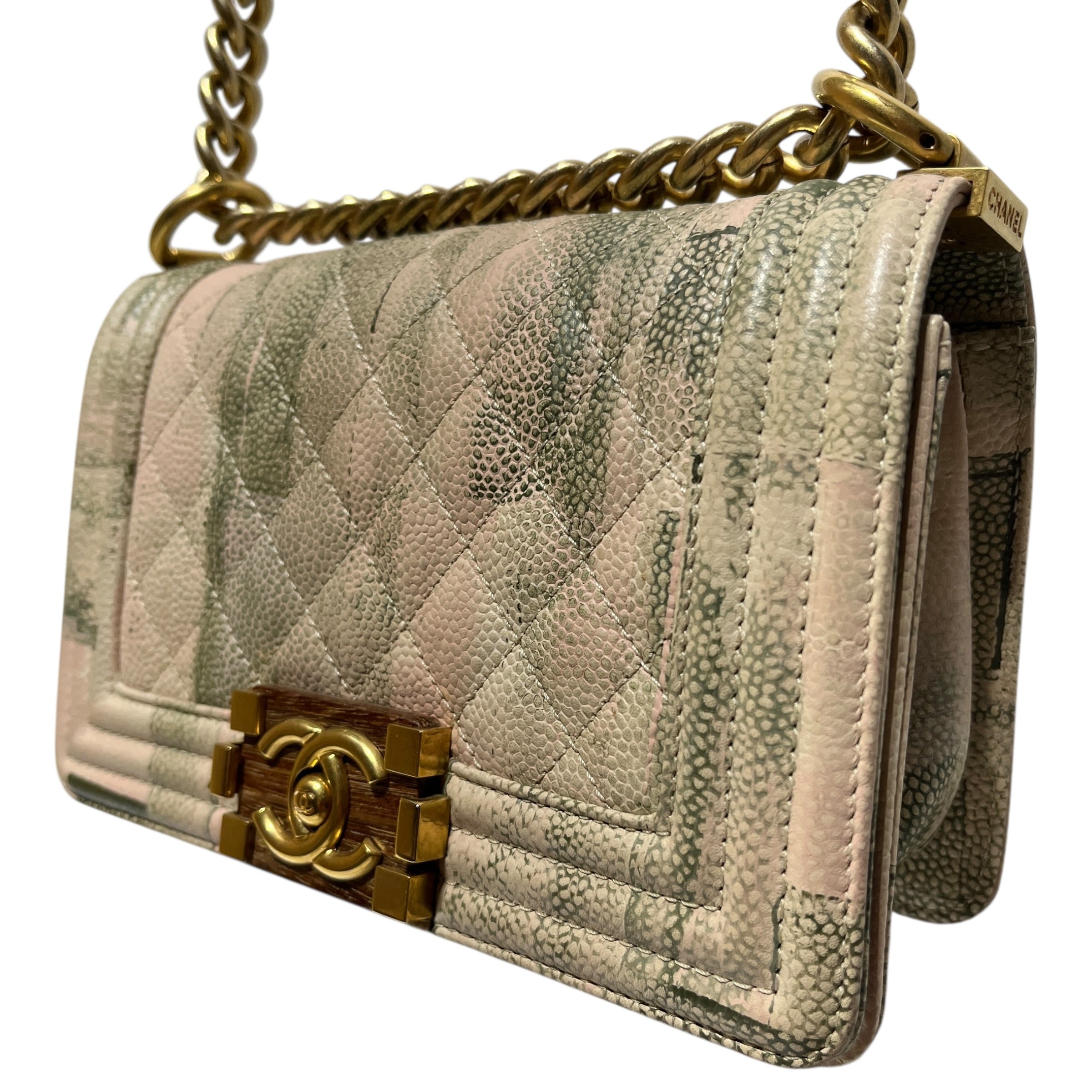 CHANEL/Cross Body Bag/S/All Over Print/Leather/CRM/WATERCOLOR CAVIAR QUILTED view 2