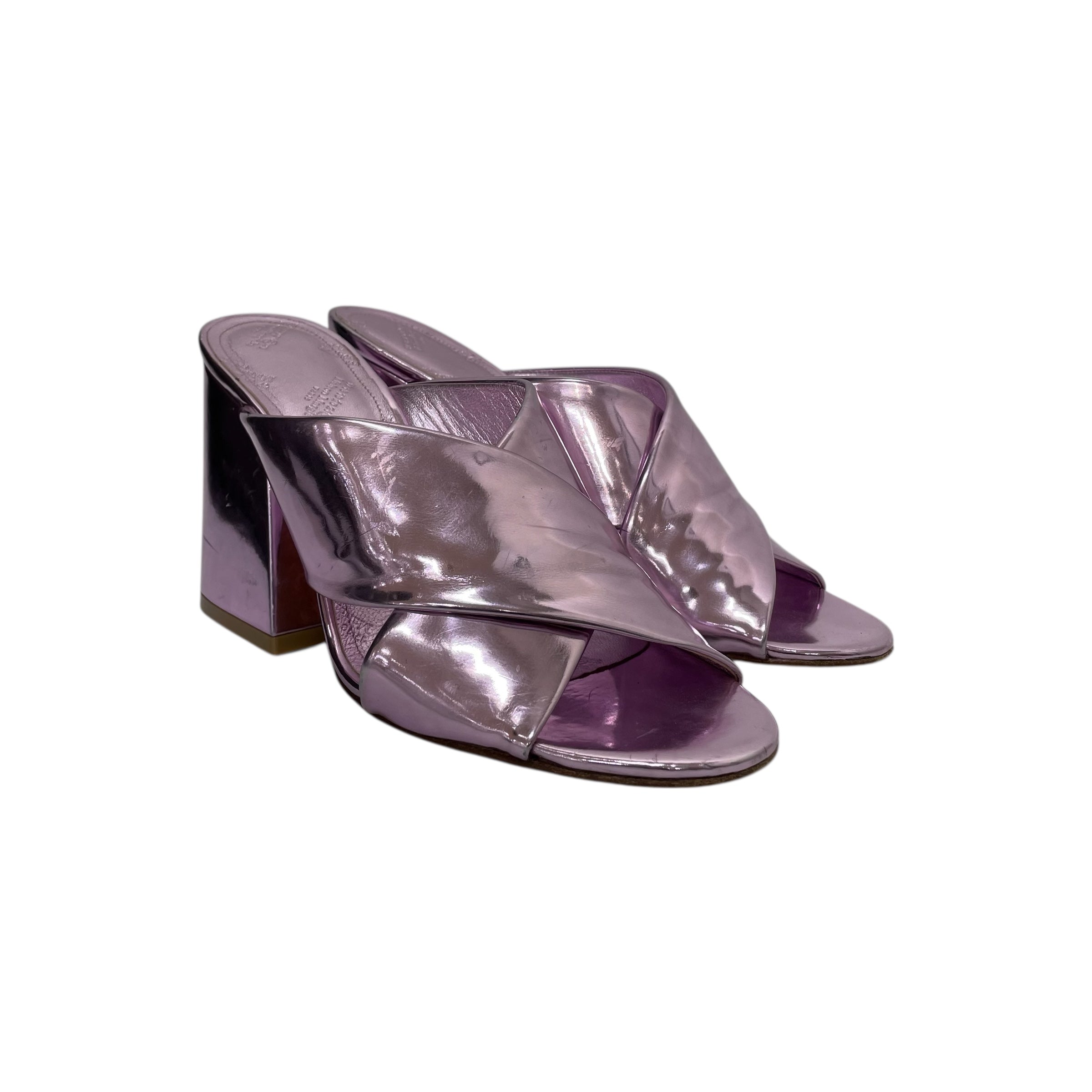Maison Margiela/Heels/EU 40.5/Leather/PNK/PATENT LEATHER SLIDE HEEL view 1