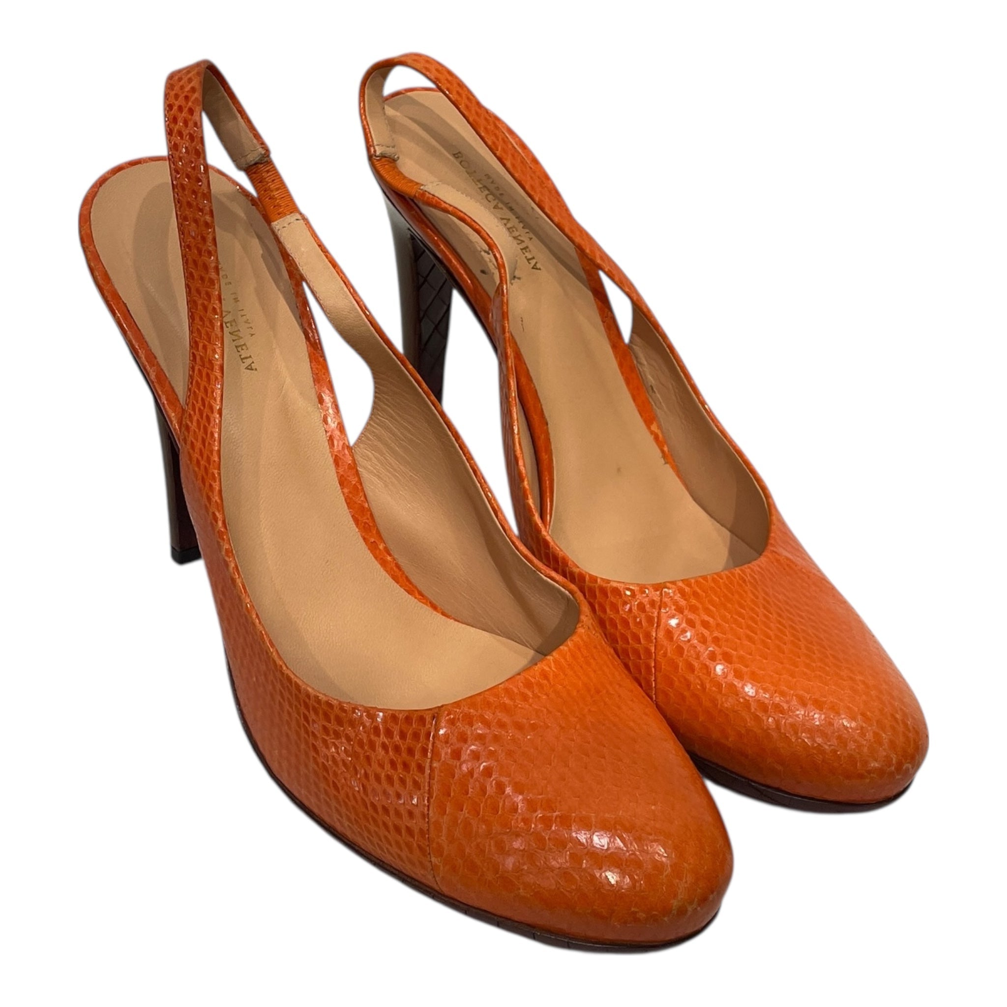 BOTTEGA VENETA/Heels/EU 40/Leather/ORN/Ankle Strap/SNAKE SKIN view 1