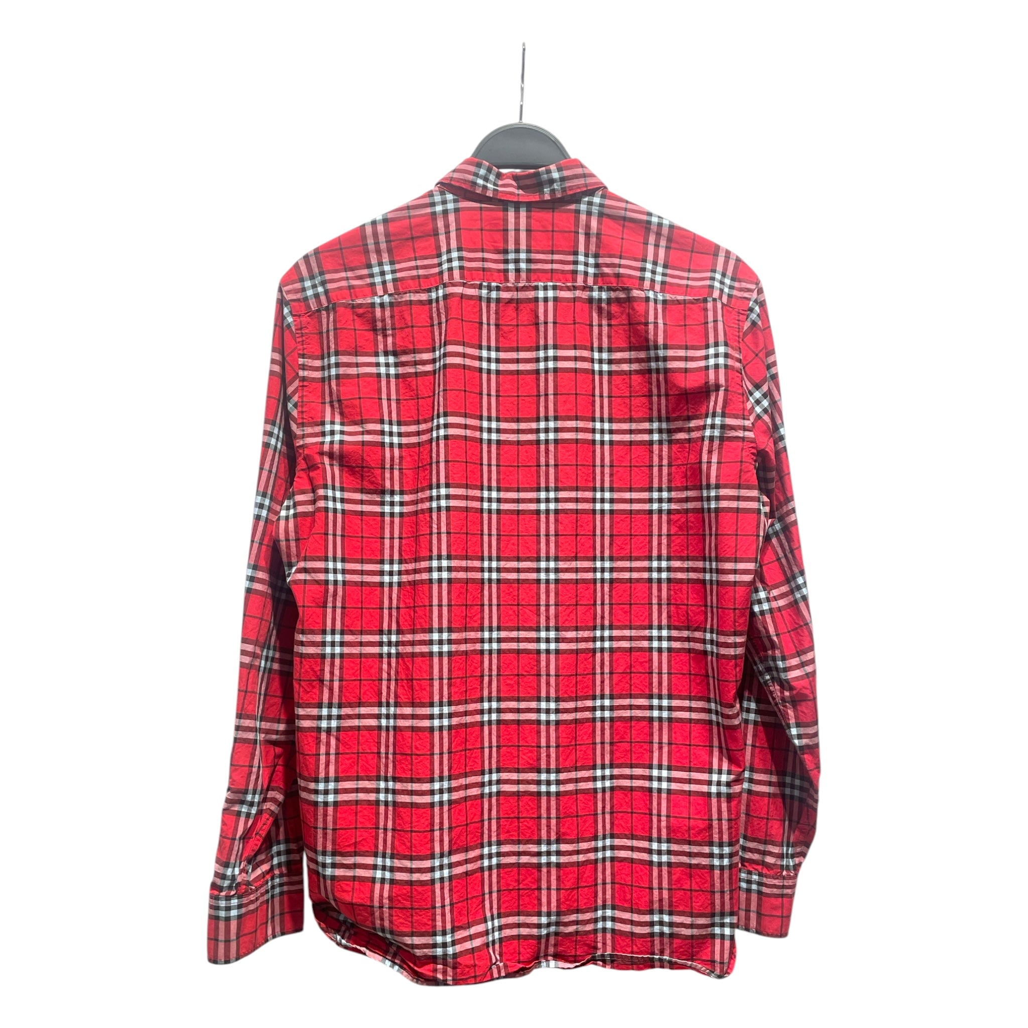 BURBERRY/LS Shirt/M/Cotton/RED/Plaid/BURBERRY RED PLAID LS BUTTONUP view 2