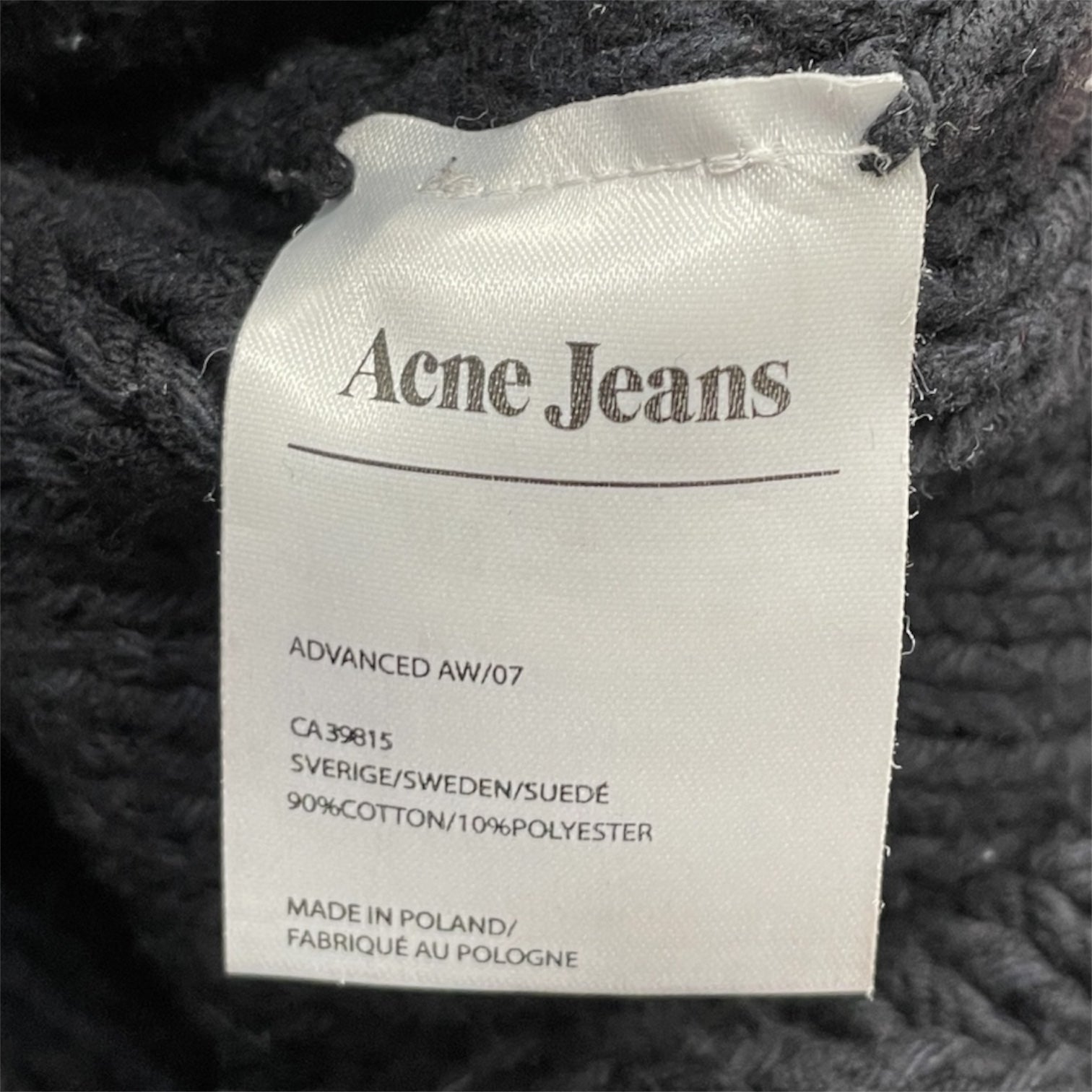 Acne Studios/SS Dress/XS/Cotton/BLK/Cableknit mini-dress view 4