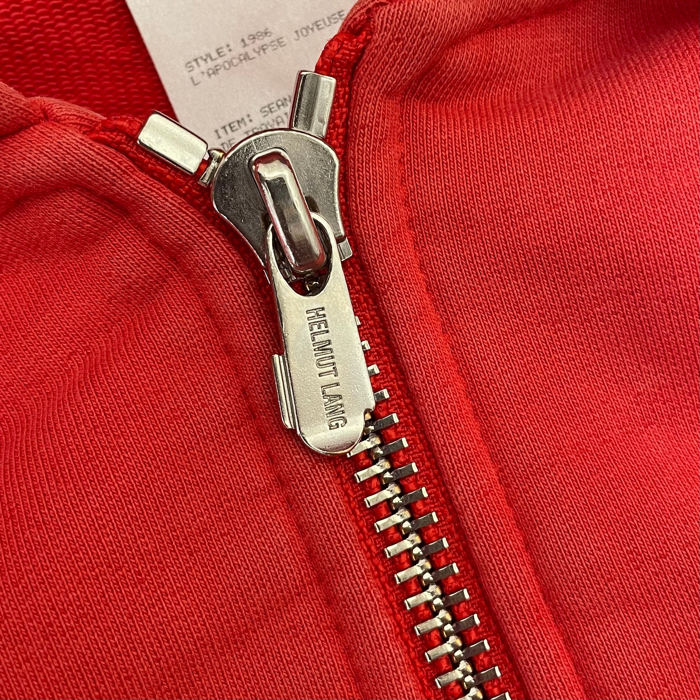 Helmut Lang/Zip Up Hoodie/M/Graphic/Cotton/RED/ view 3