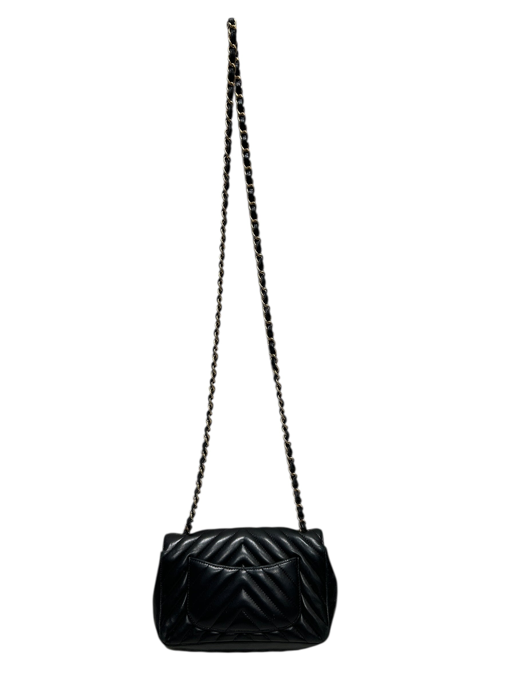 CHANEL/Cross Body Bag/Leather/BLK/Caviar Mini view 2