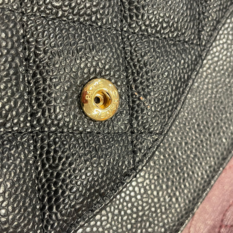 CHANEL/Hand Bag/Leather/BLK/caviar jumbo dbl flap