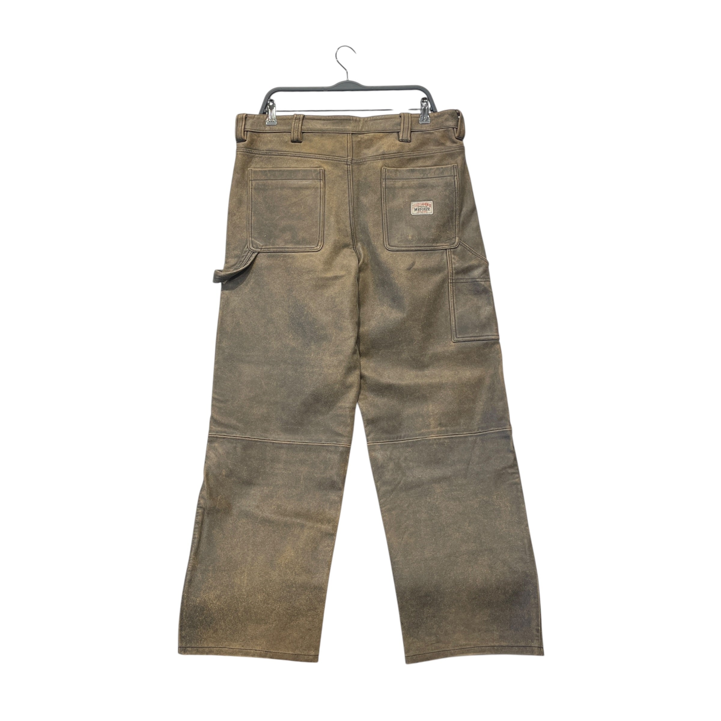 STUSSY/Carpenter Pants/32/Leather/BRW/LEATHRT DOUBLE KNEE view 2