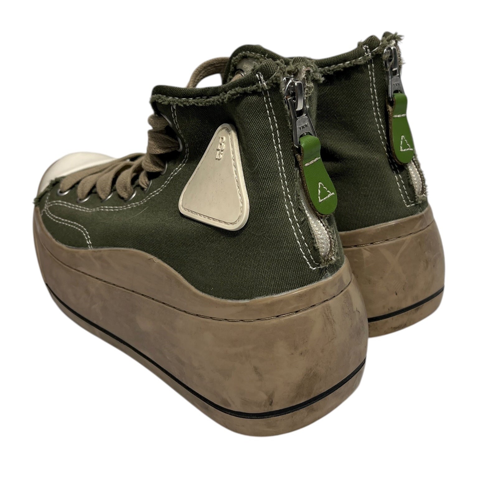 R13/Hi-Sneakers/US 8/Cotton/KHK/Army canvas beige laces view 2