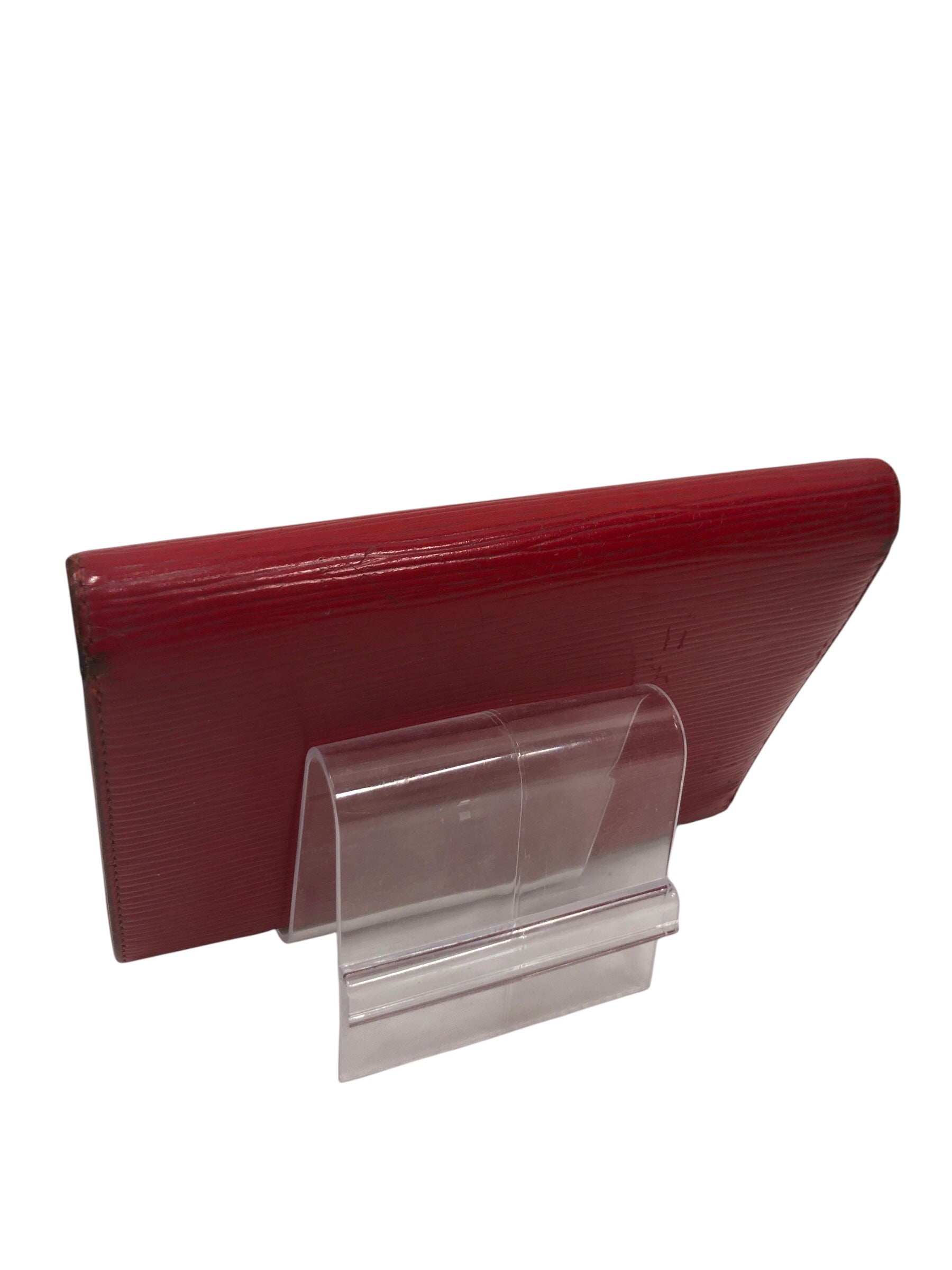 LOUIS VUITTON/Trifold Wallet/Stripe/Leather/RED/L's/Epi Leather view 2