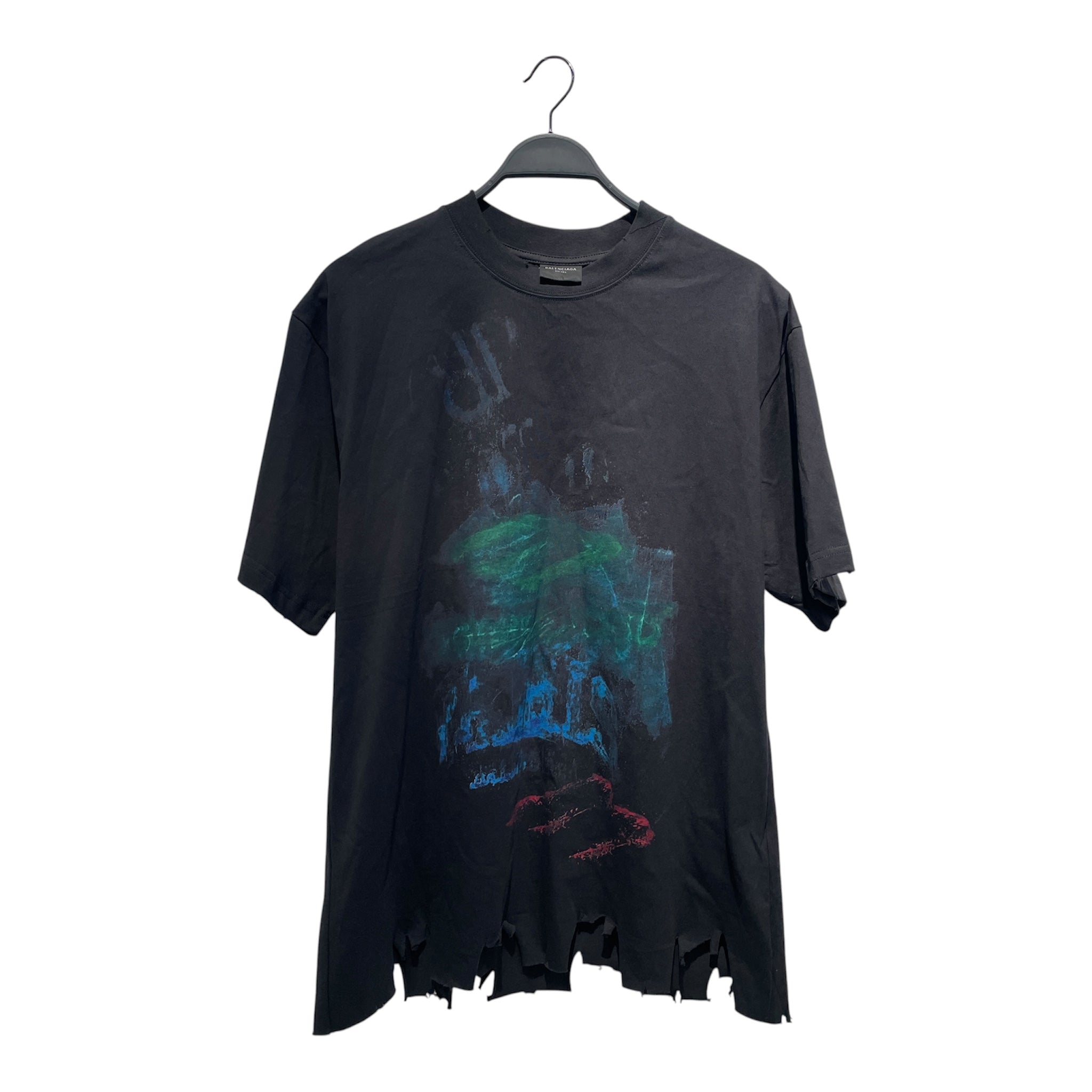 BALENCIAGA/T-Shirt/S/Cotton/BLK/Graphic/crayon graffiti view 1