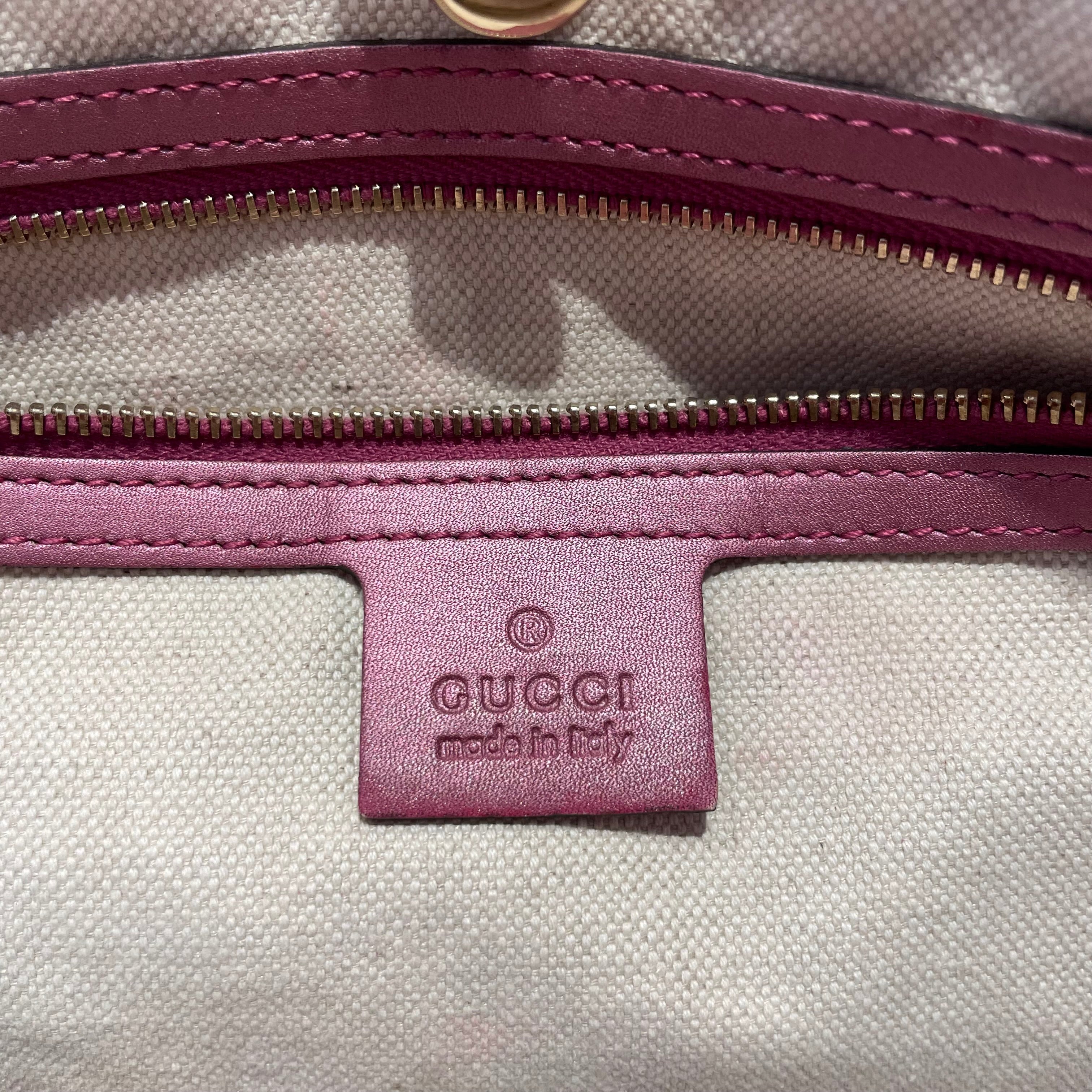 GUCCI/Tote Bag/Leather/PNK/Heart Bit - Guccissima view 5