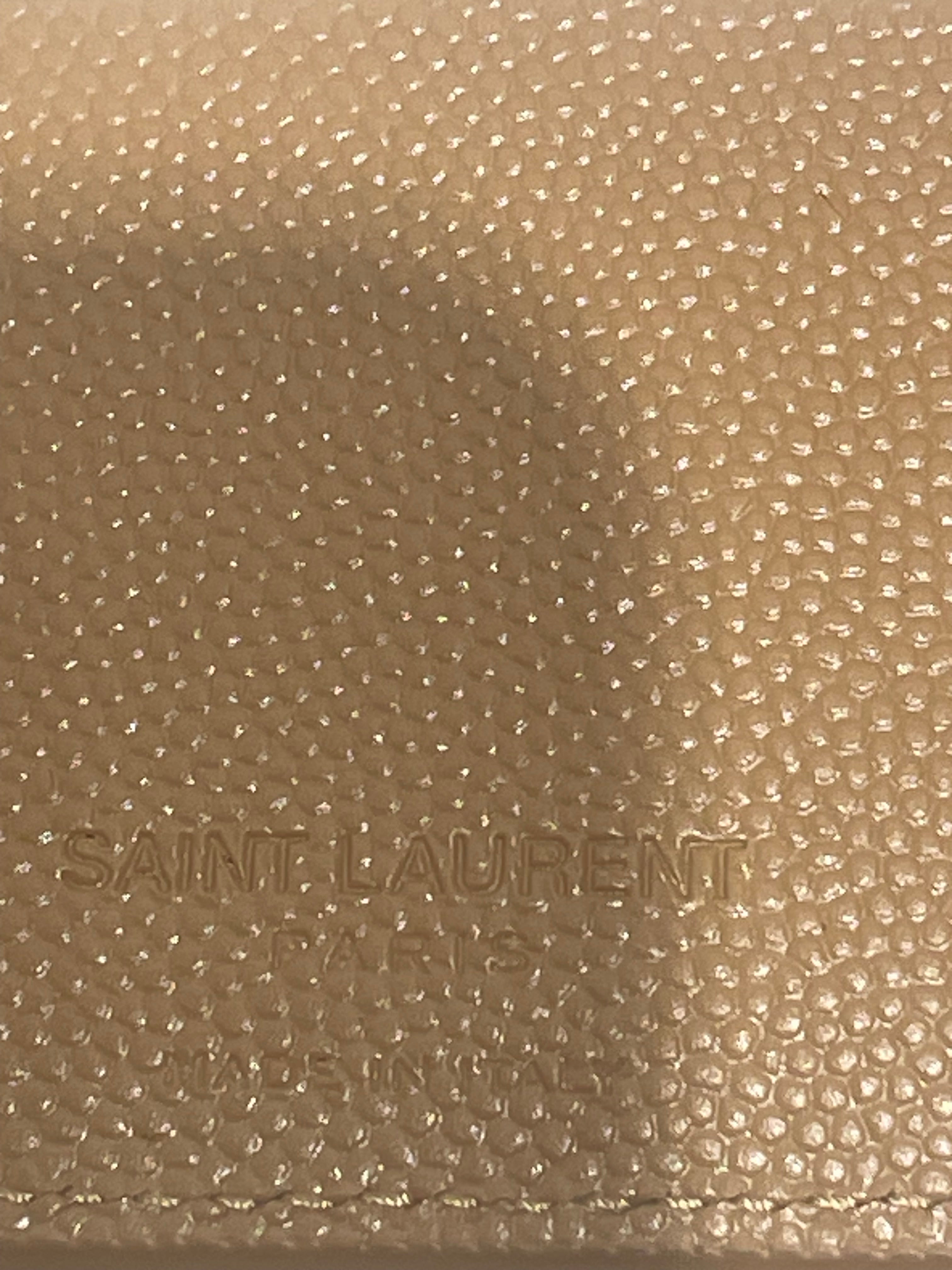 SAINT LAURENT/Bifold Wallet/Leather/BEG/East/West view 3