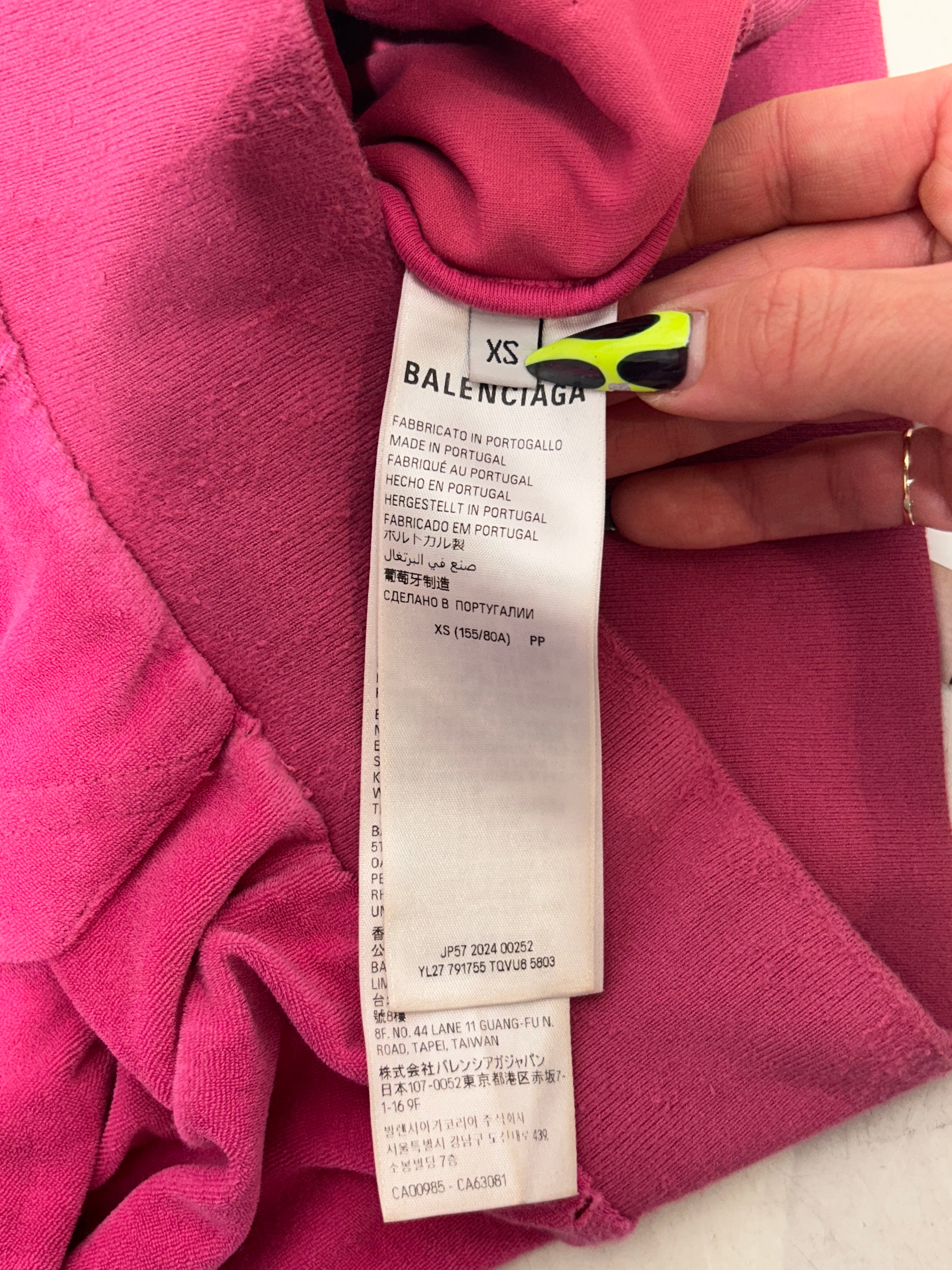 BALENCIAGA/Hoodie/XS/Cotton/PNK/TERRY CLOTH MINI view 4