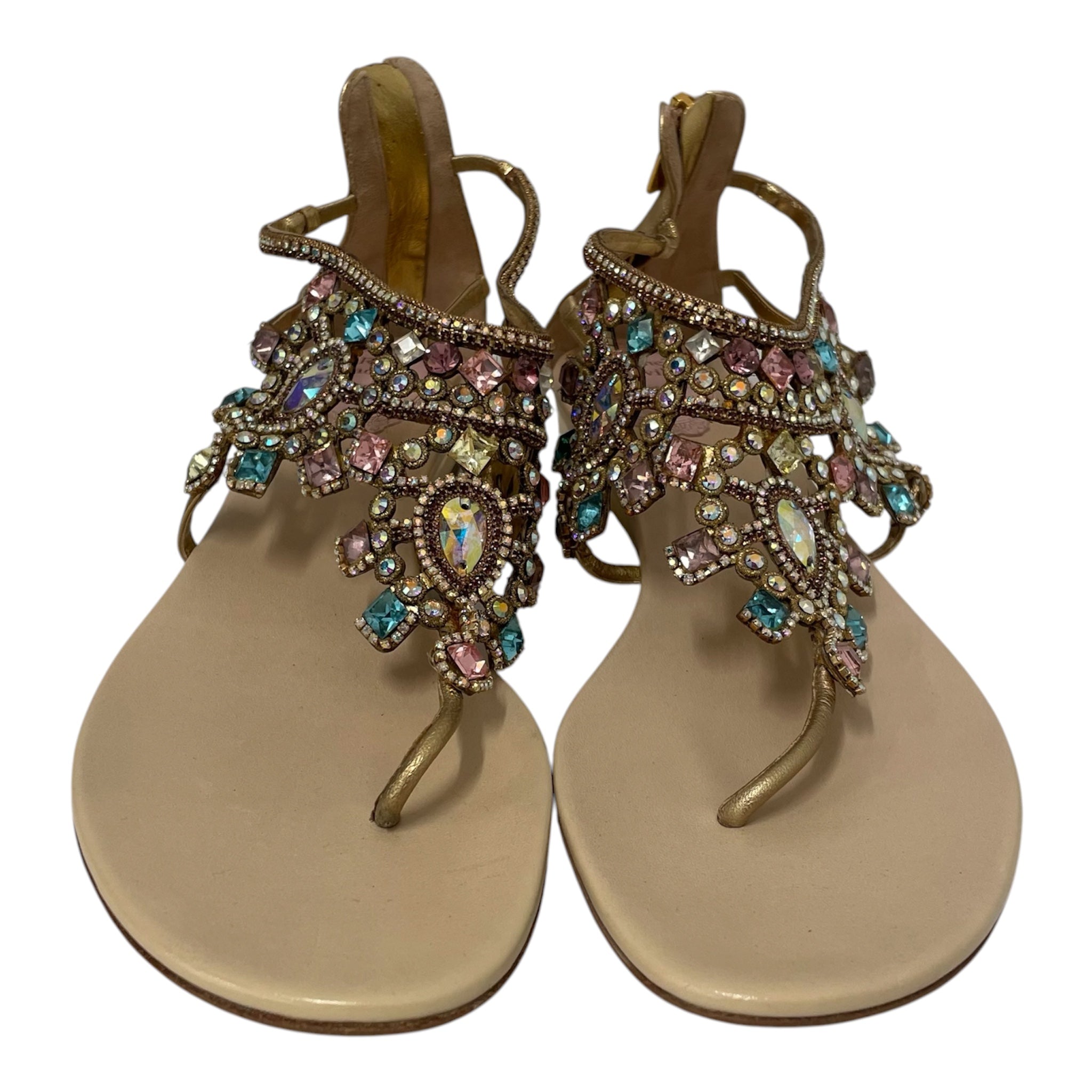 Rene Caovilla/Sandals/US 9/Leather/GLD/DIAMOND SANDAL view 4