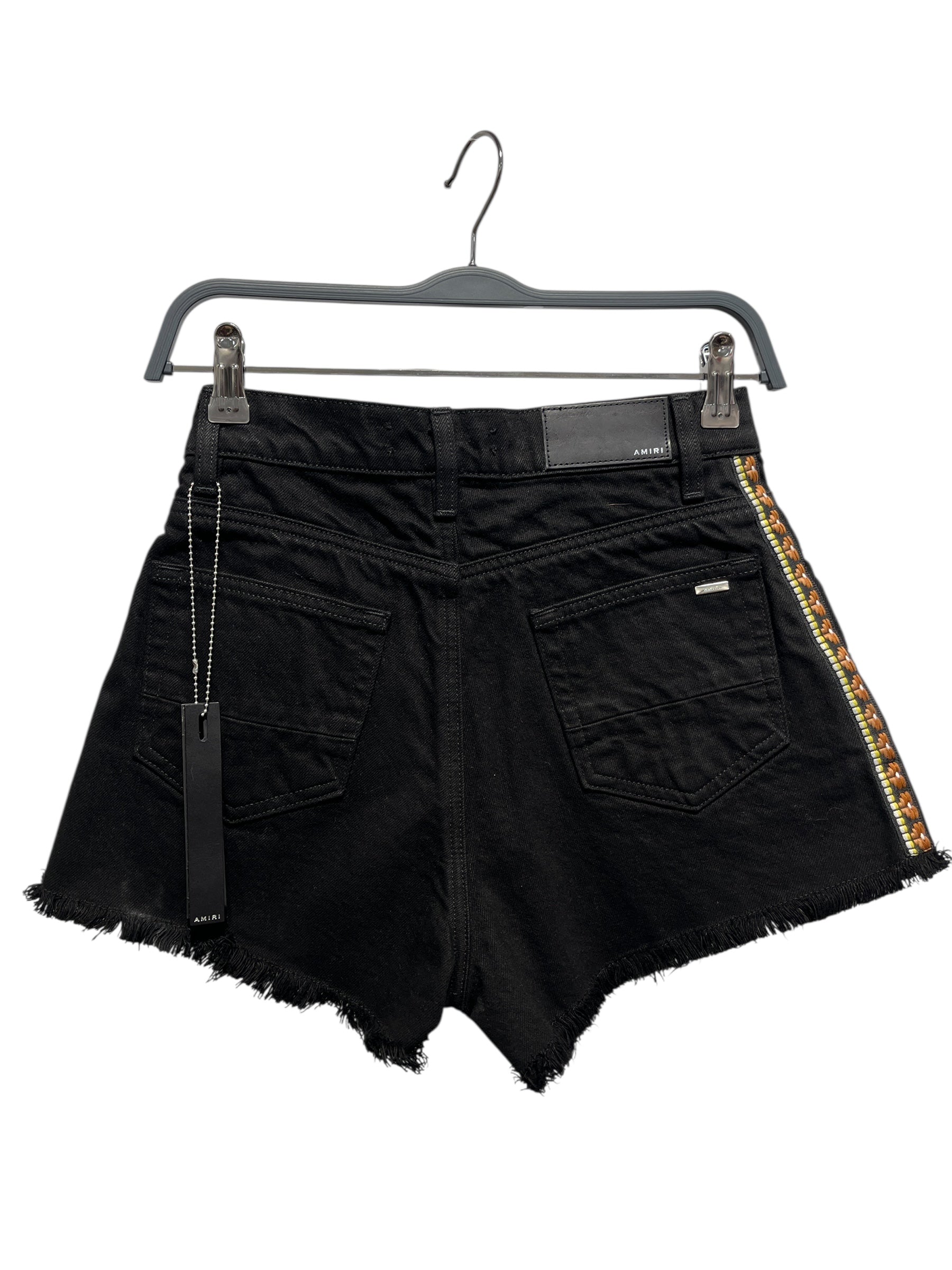 AMIRI/Shorts/25/Cotton/BLK/Button Fly/4 button shorts w/ tribal stri view 2