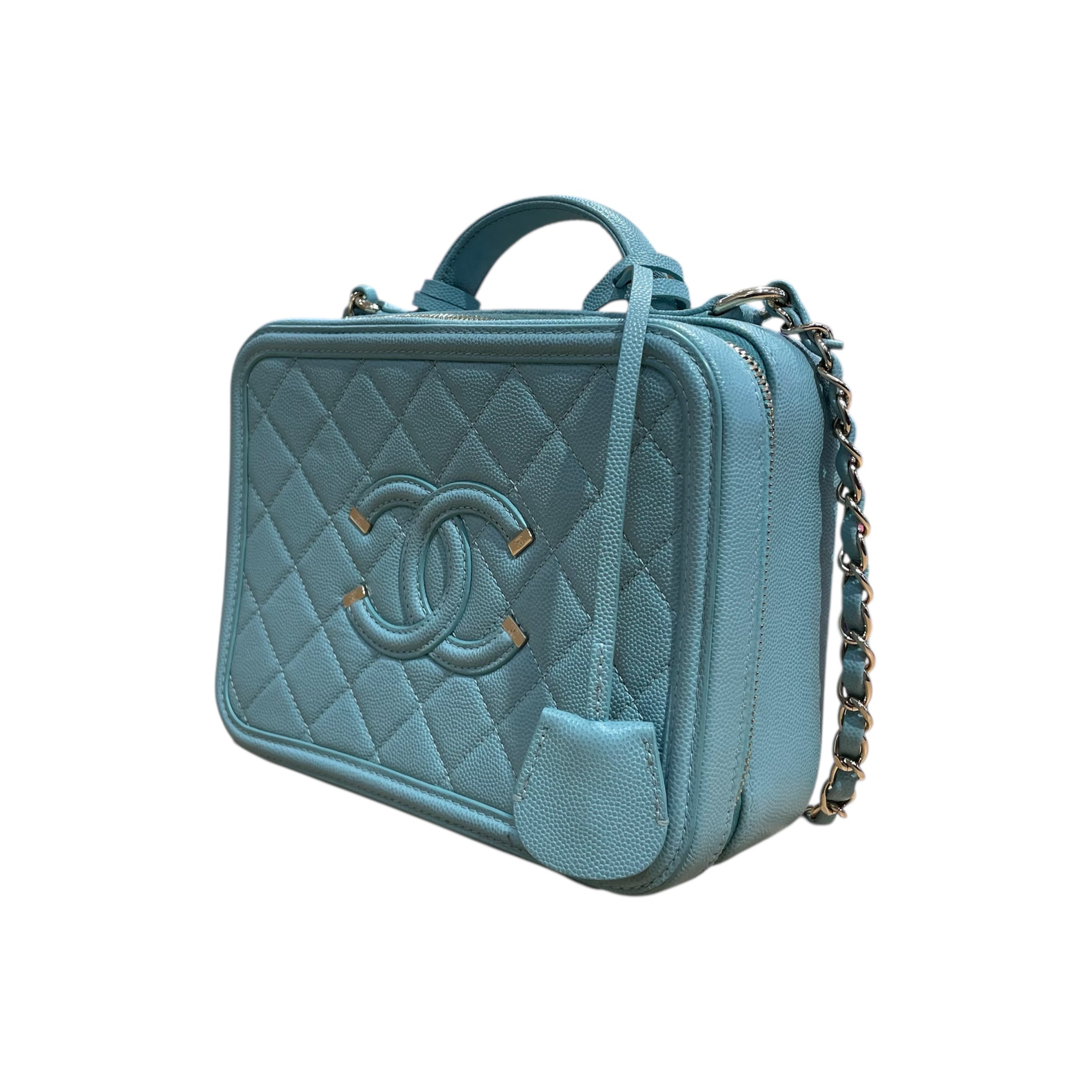 CHANEL/Cross Body Bag/BLU/VANITY CASE PALE BLUE view 3