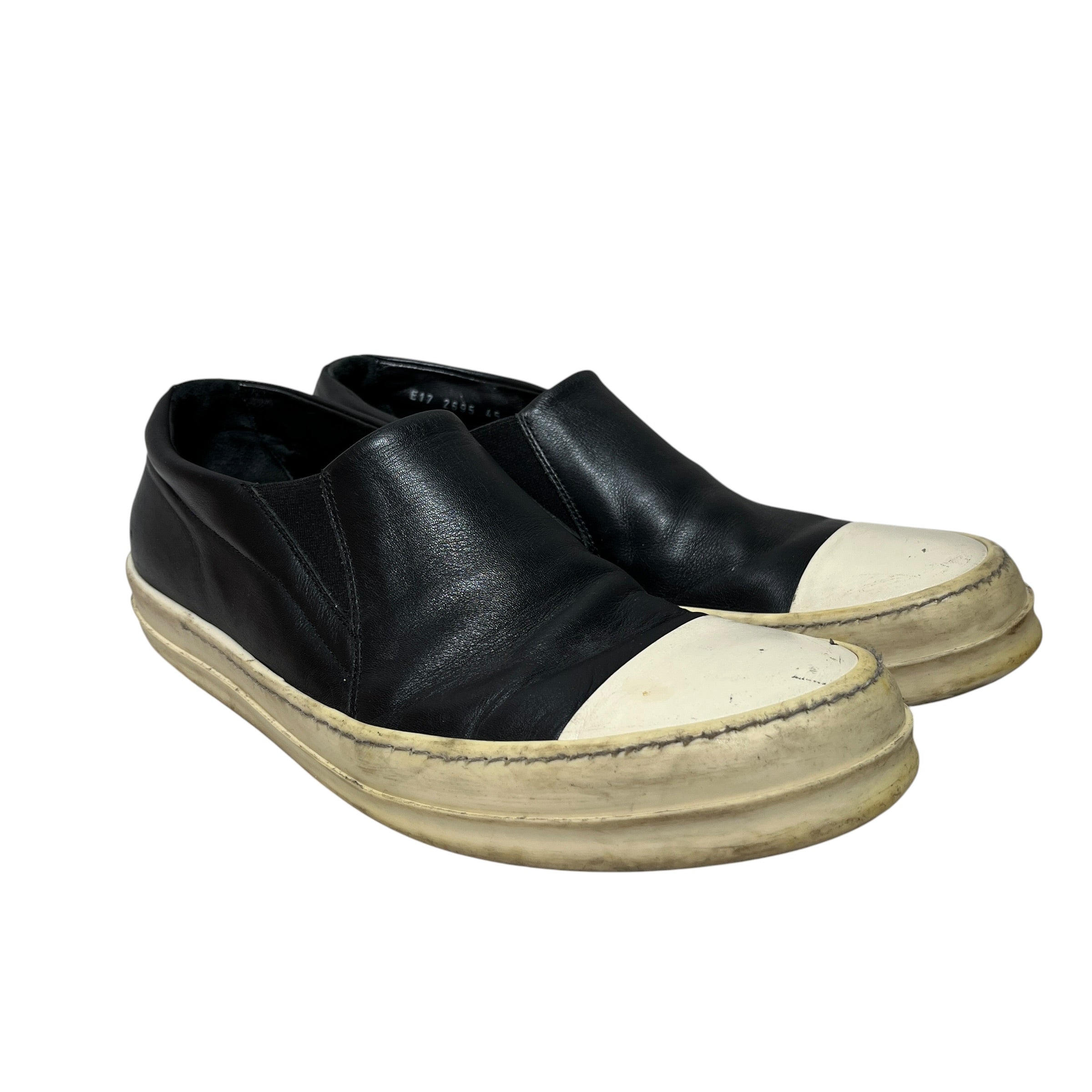 Rick Owens/Low-Sneakers/EU 45/Leather/BLK/Slip on/no lace view 1