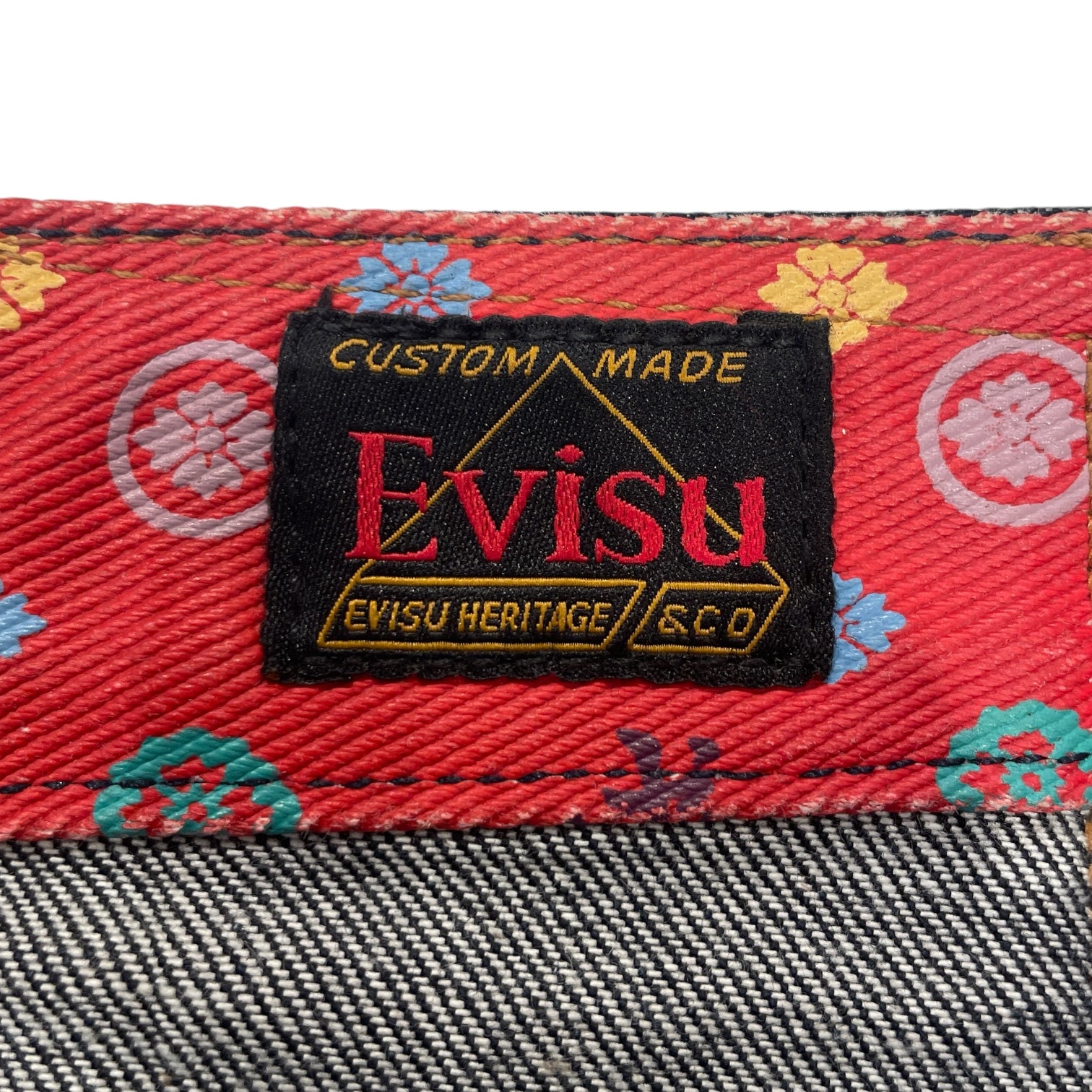 EVISU/Sarouel Pants/34/Cotton/NVY/Button Fly/LITTLE POCKETS ALLOVER BACK view 3