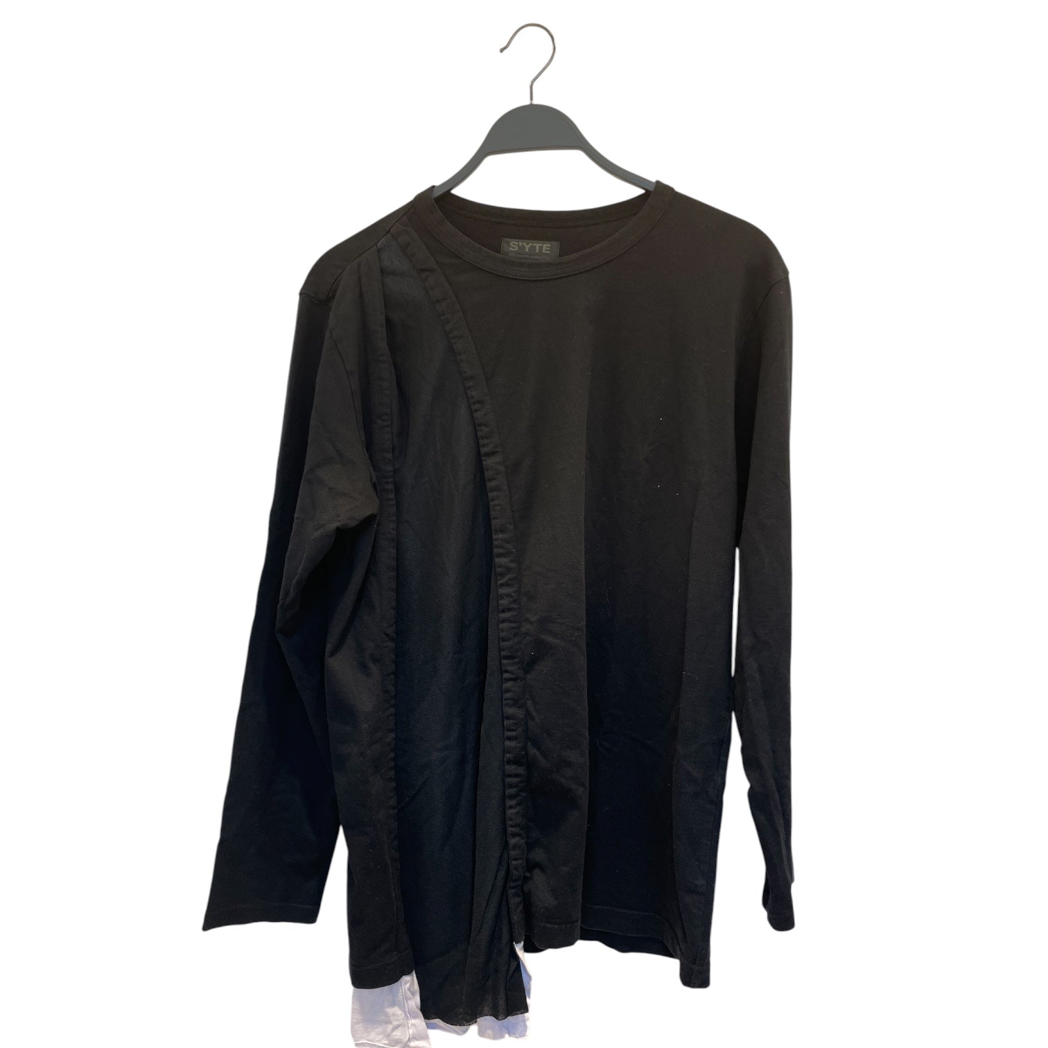 s'yte/LS T-Shirt/3/Cotton/BLK/WHT LAYER/PLANNING DEPT view 1
