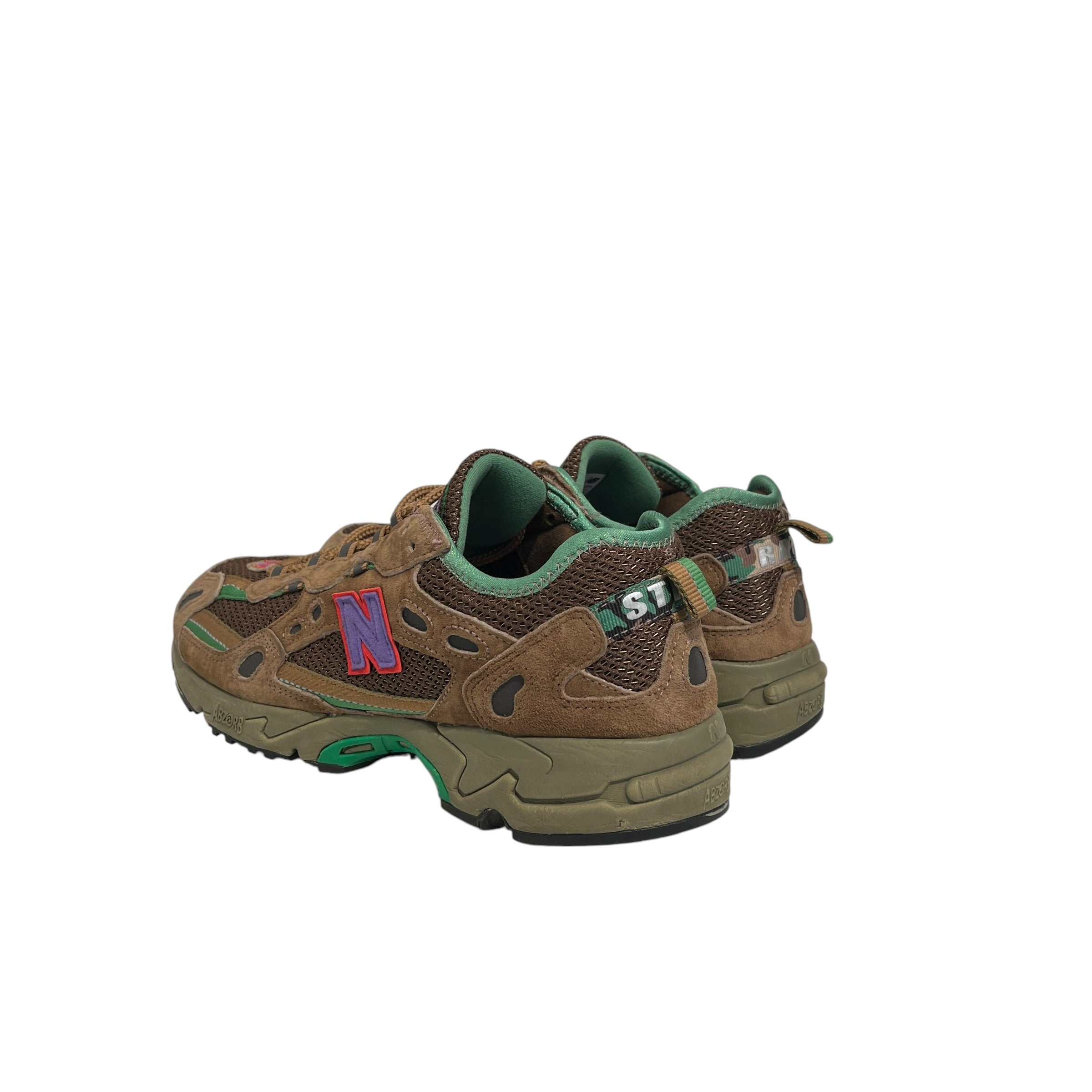 NEW BALANCE/STRAY RATS/Low-Sneakers/US 9.5/Cotton/BRW/Purple N Logo view 2
