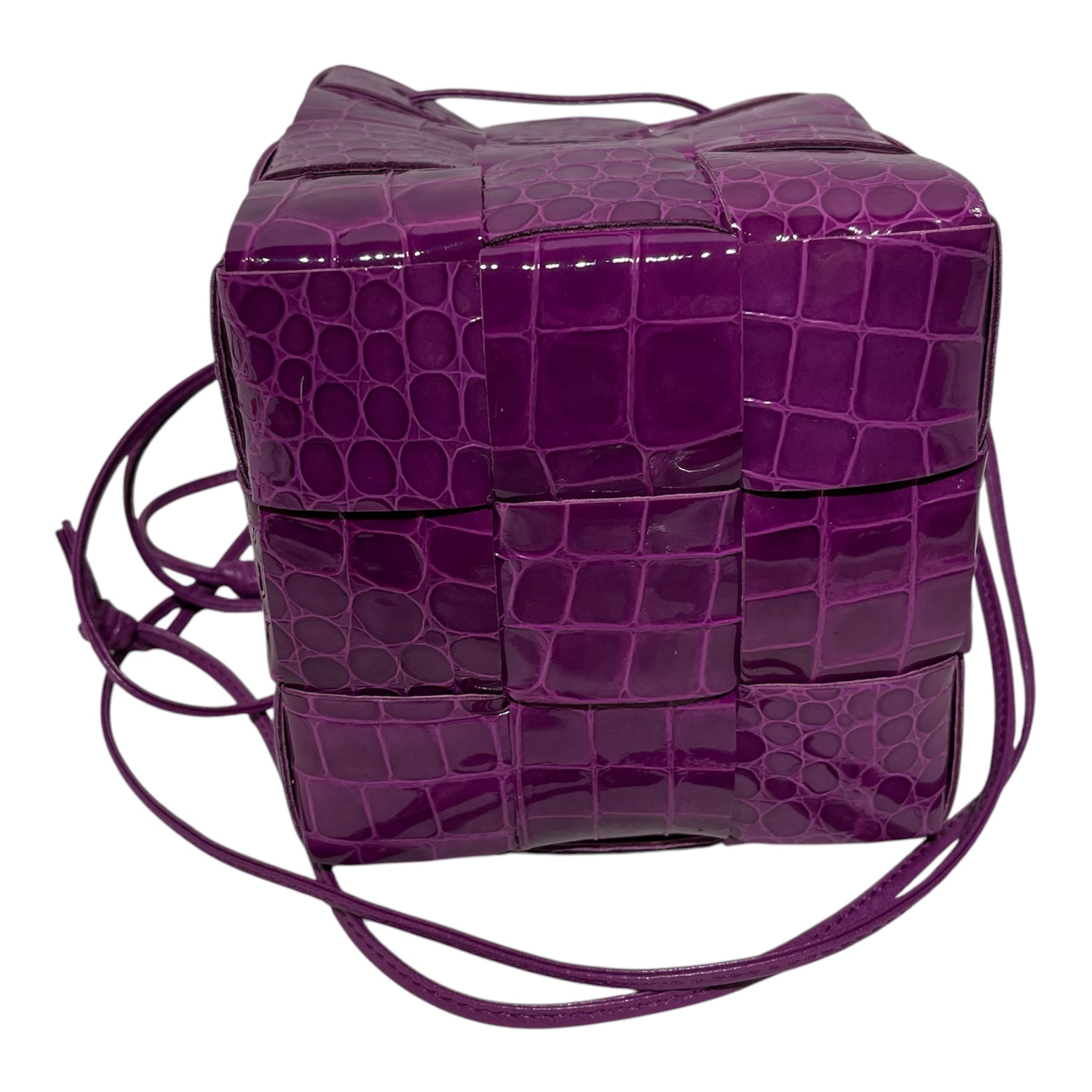 BOTTEGA VENETA/Cross Body Bag/Leather/PPL/croc braided cube bag view 4