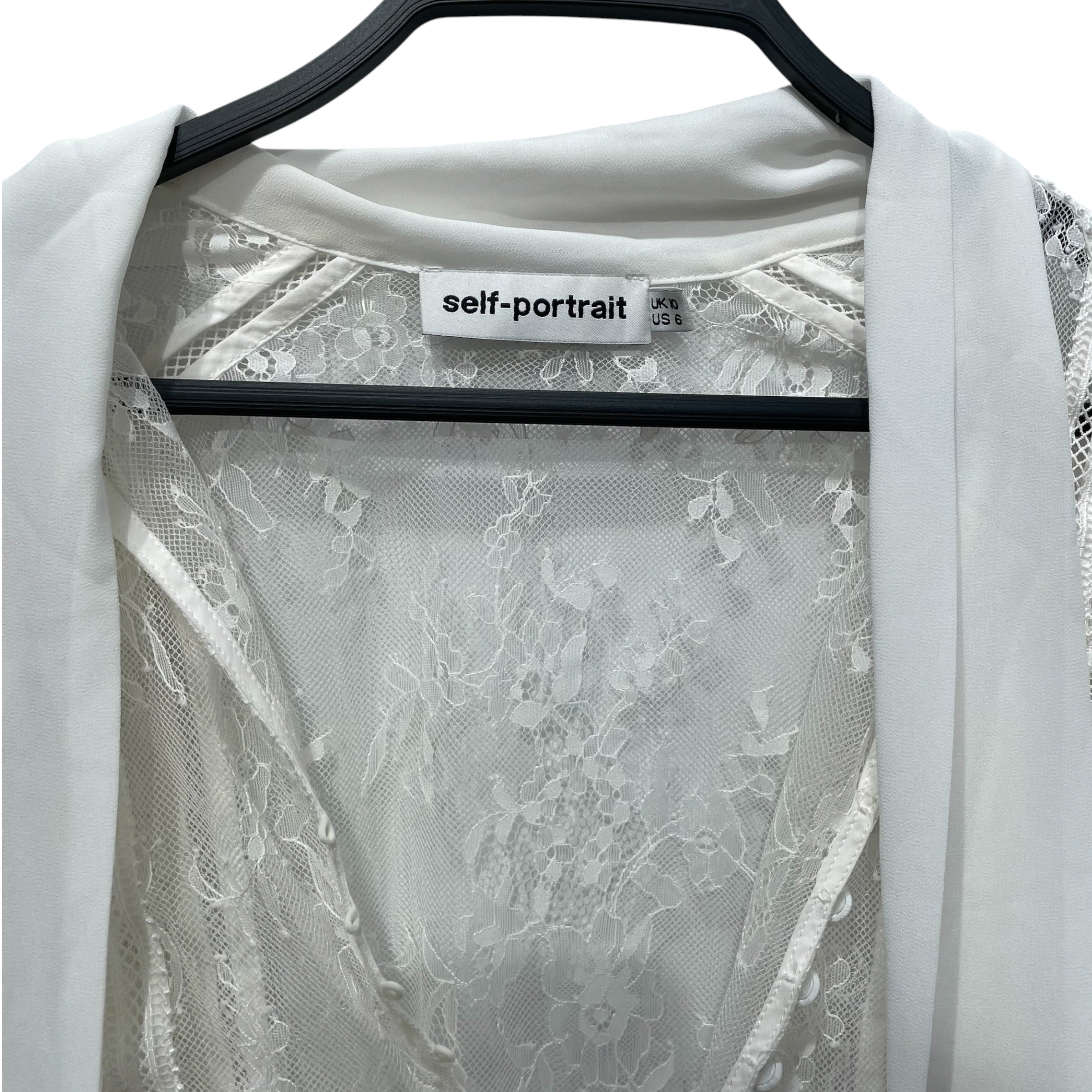 self-portrait/LS Blouse/6/WHT/LACE view 3