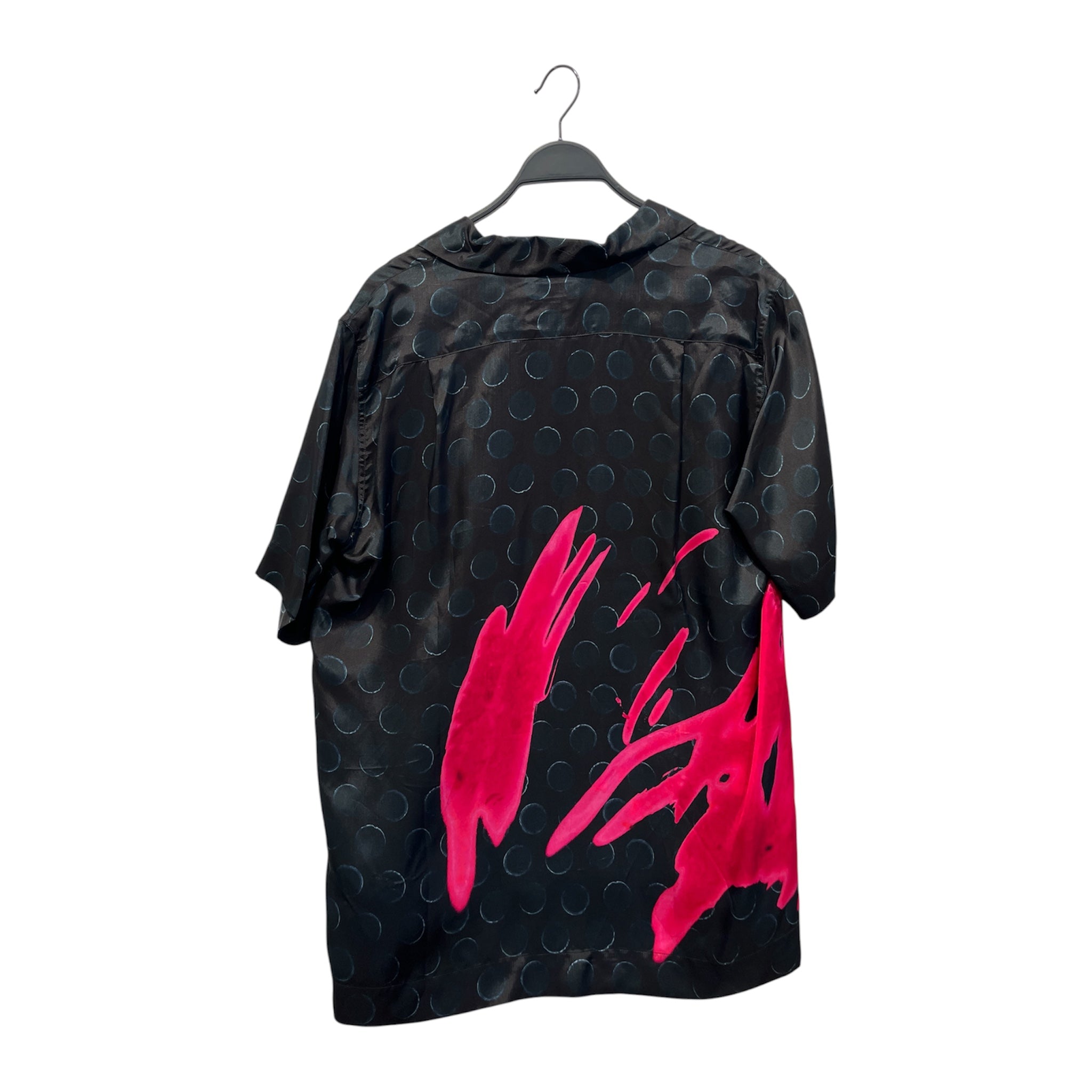 DRIES VAN NOTEN/SS Shirt/50/BLK/All Over Print/NAVY BLUE POKA DOTS view 2