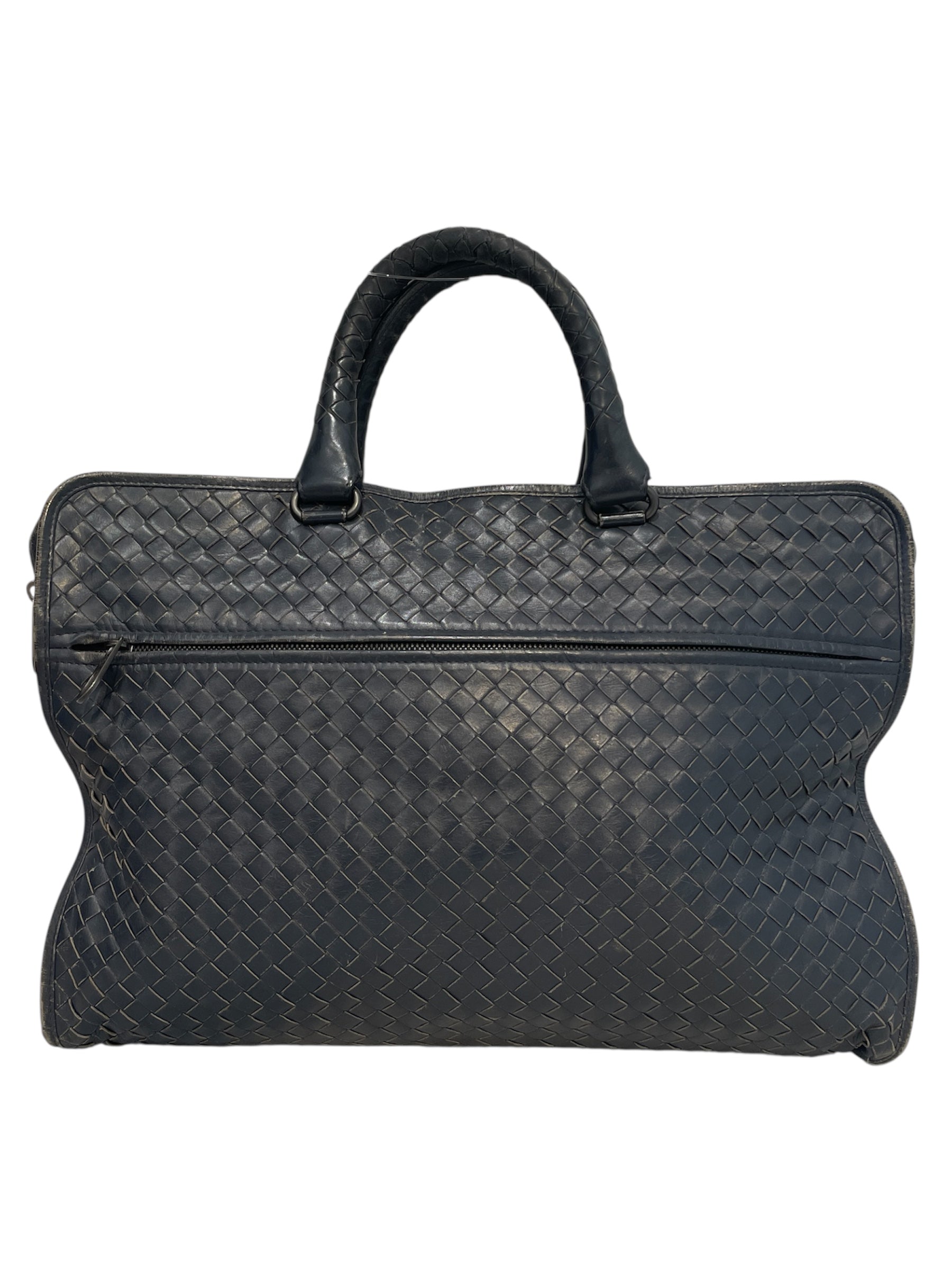 BOTTEGA VENETA/Briefcase/Leather/NVY/Intrecciato Top Zip view 2