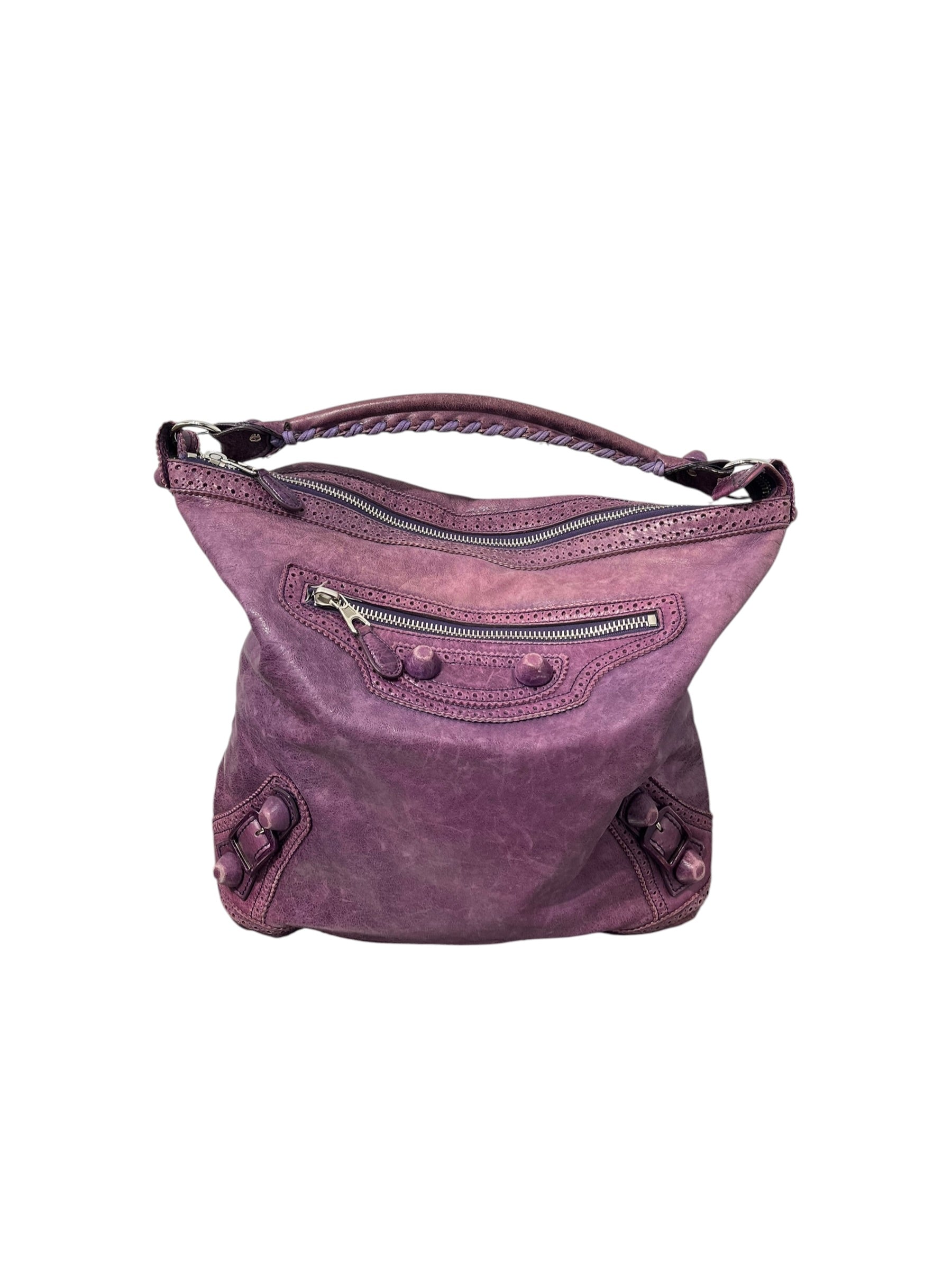 BALENCIAGA/Bag/Leather/PPL/MOTO GIANT BROGUES HOBO BAG view 1
