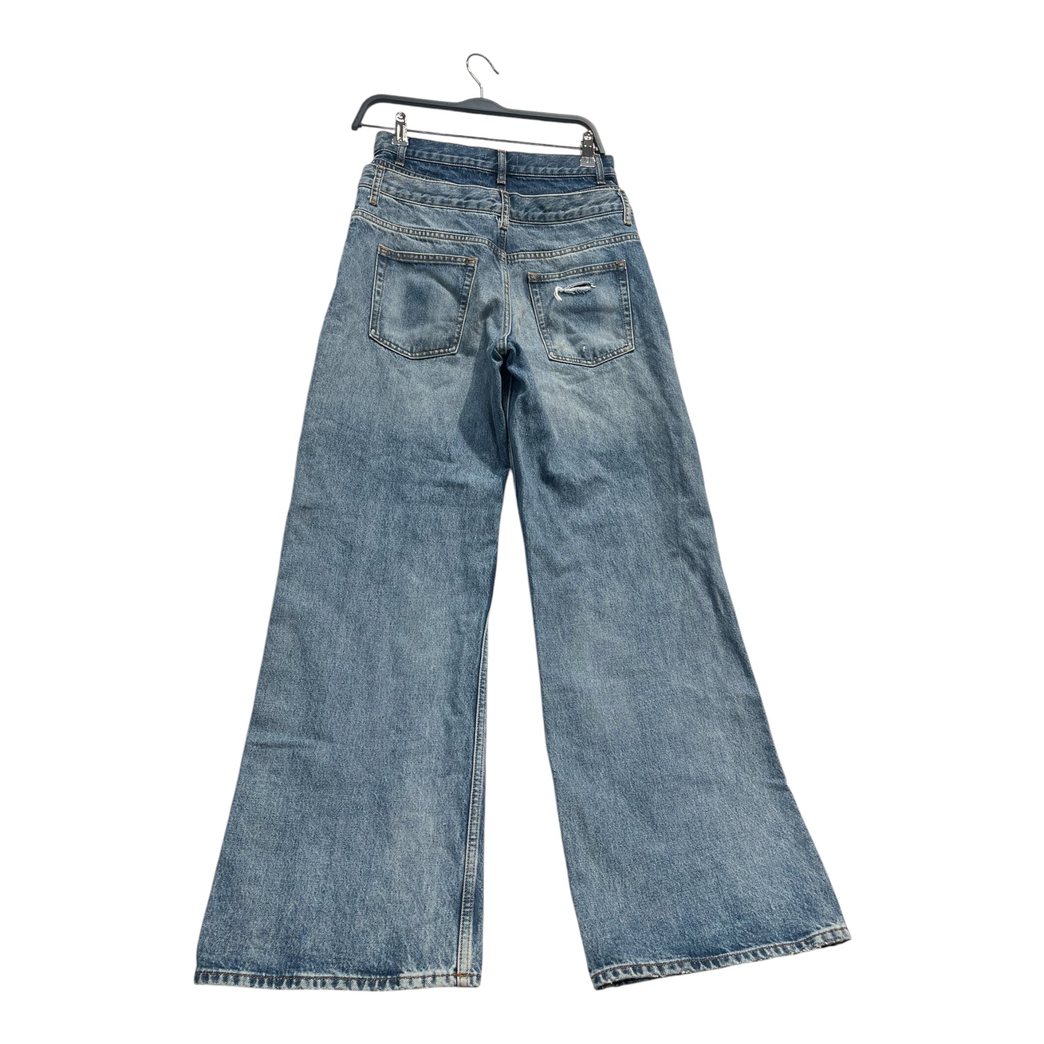 sandro/Wide Leg Pants/38/Cotton/BLU/High-waisted/double waist view 2