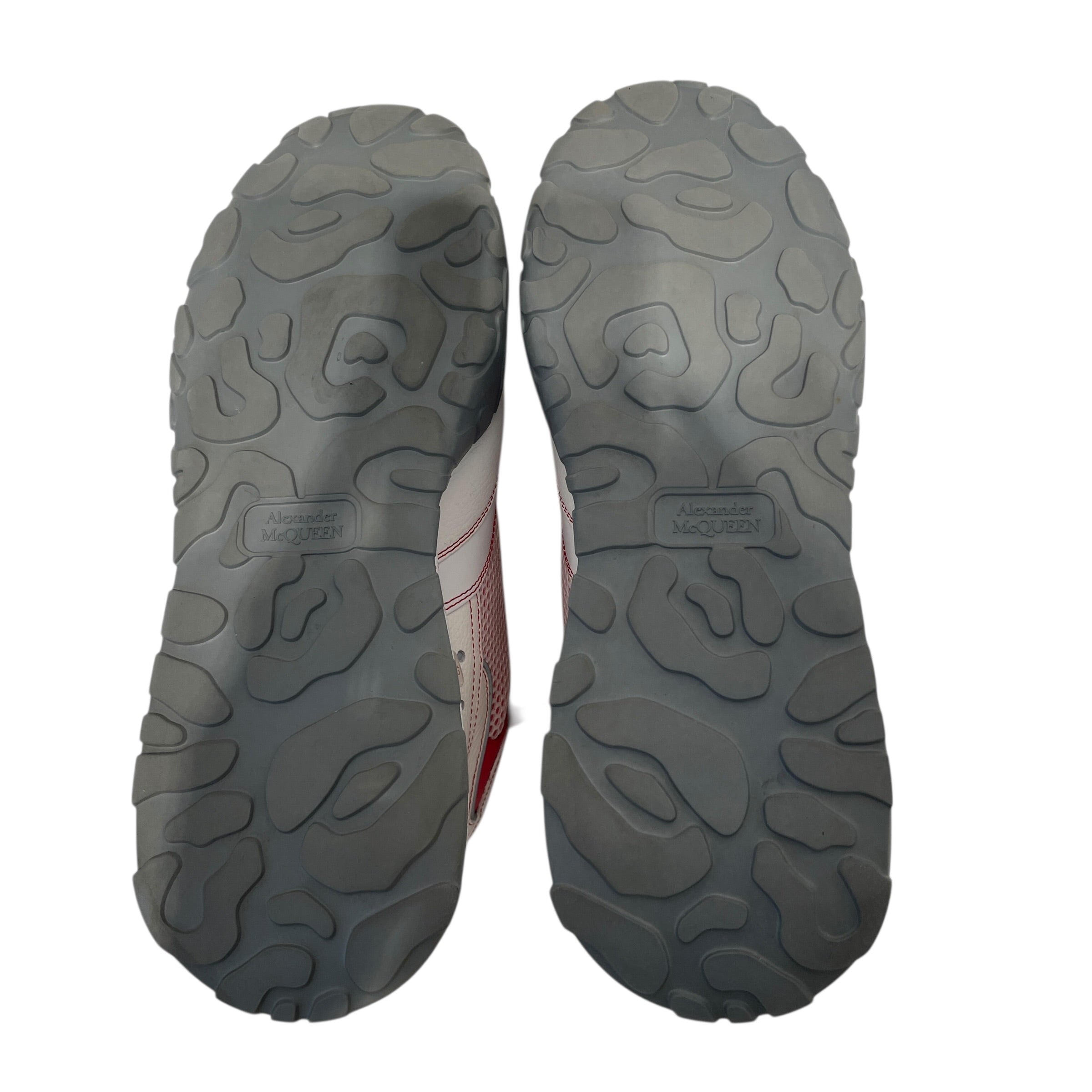 Alexander McQueen/Low-Sneakers/US 10/Leather/WHT/greysoles/redlaces/platform view 3