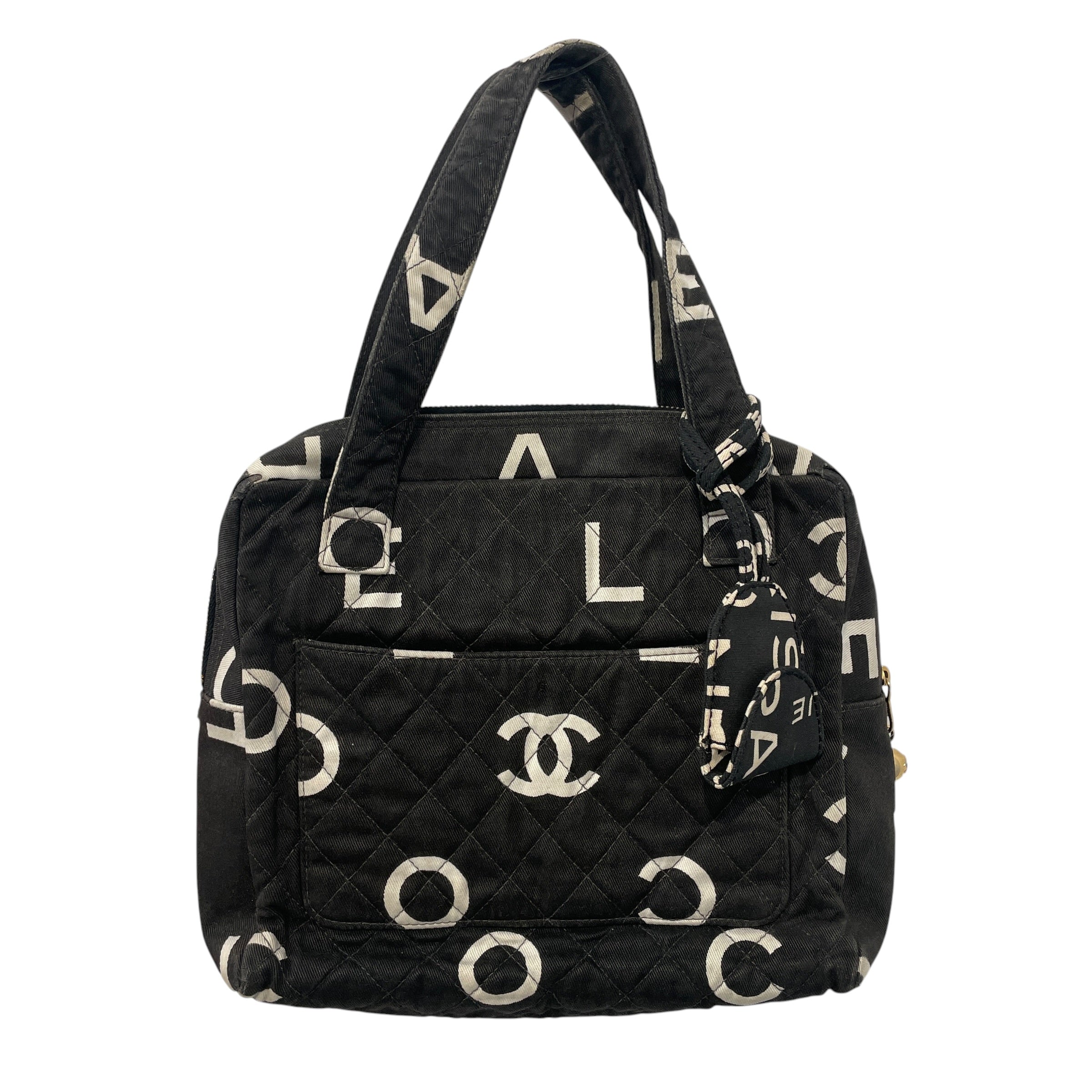 CHANEL/Hand Bag/Cotton/BLK/R7WXDV9 view 1