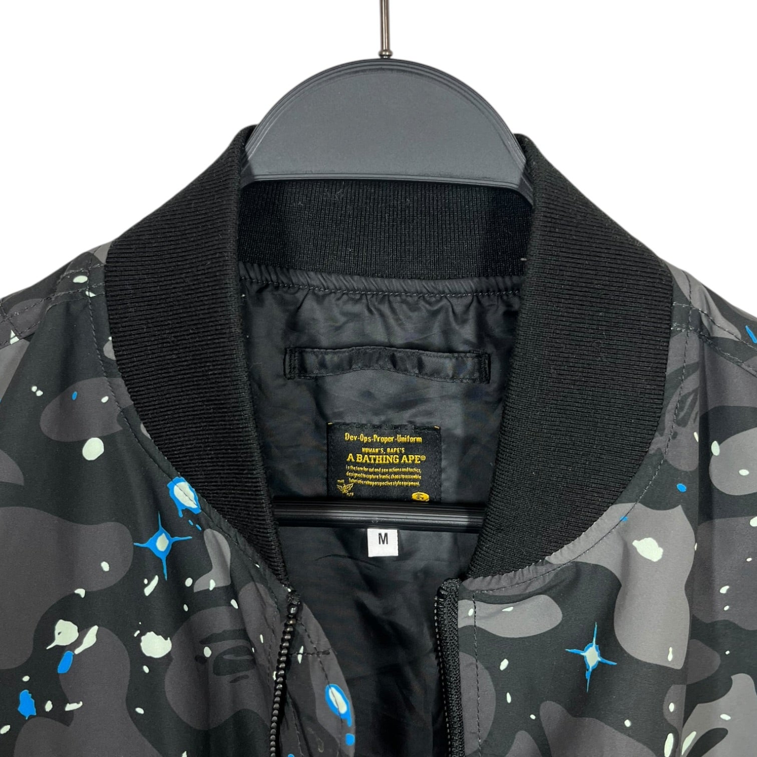 A BATHING APE/Flight Jkt/M/Polyester/BLK/Camouflage/CAMO BOMBER view 3