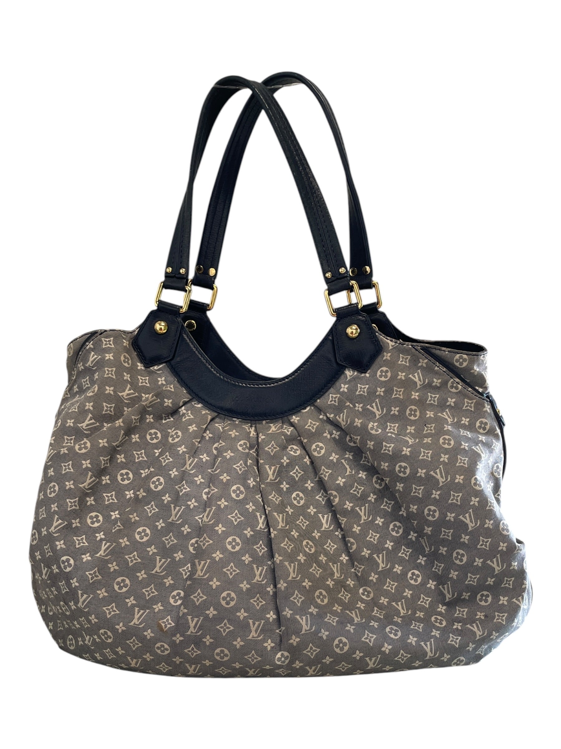 LOUIS VUITTON/Tote Bag/Monogram/Cotton/GRY/MTRYW3J/BLACK LEATHER TRIM view 1