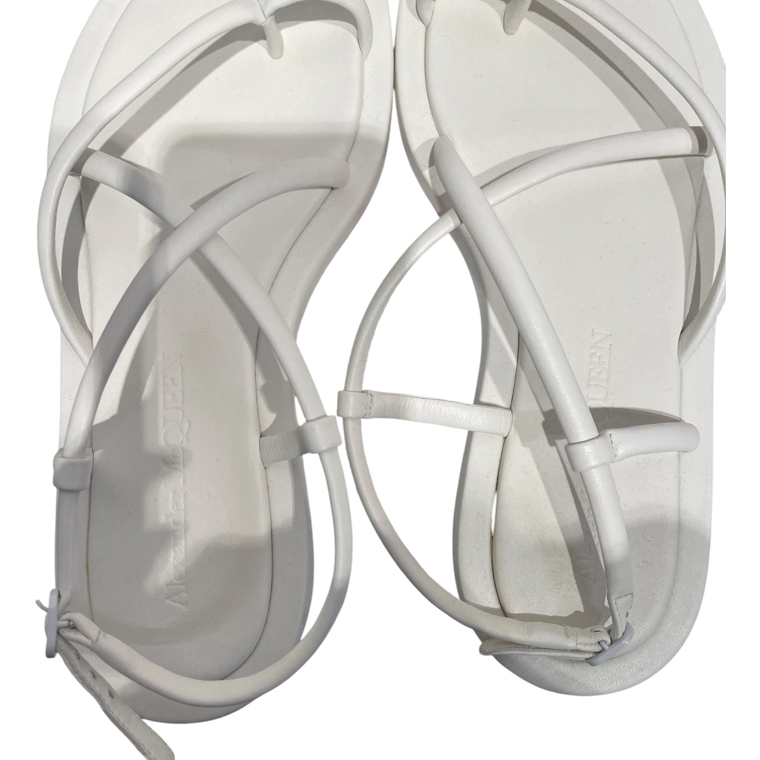 Alexander McQueen/Sandals/US 8.5/Leather/WHT/Gladiator White Sandals view 3
