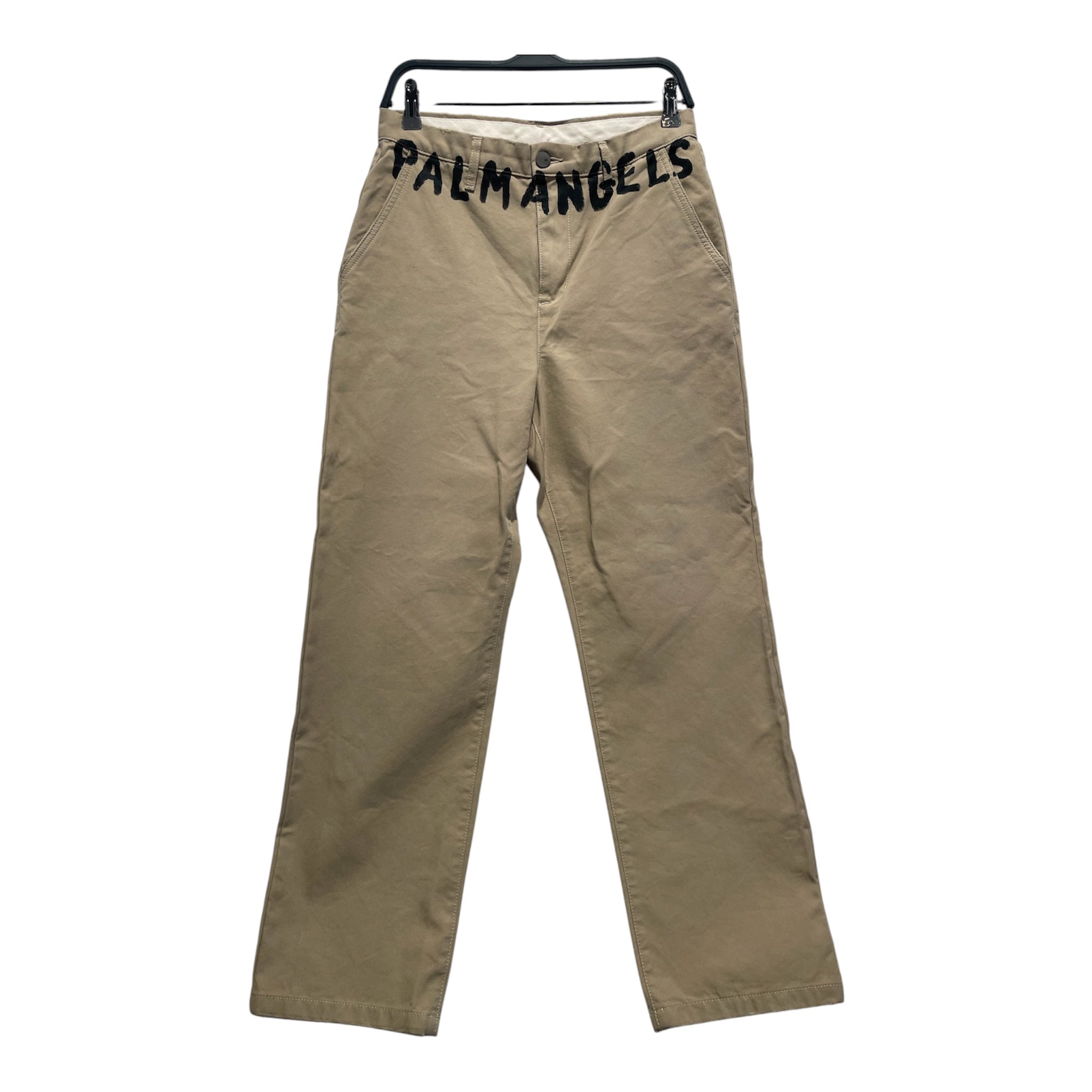 Palm Angels/Pants/S/Cotton/BEG/Graphic/Seasonal Logo Chinos view 1
