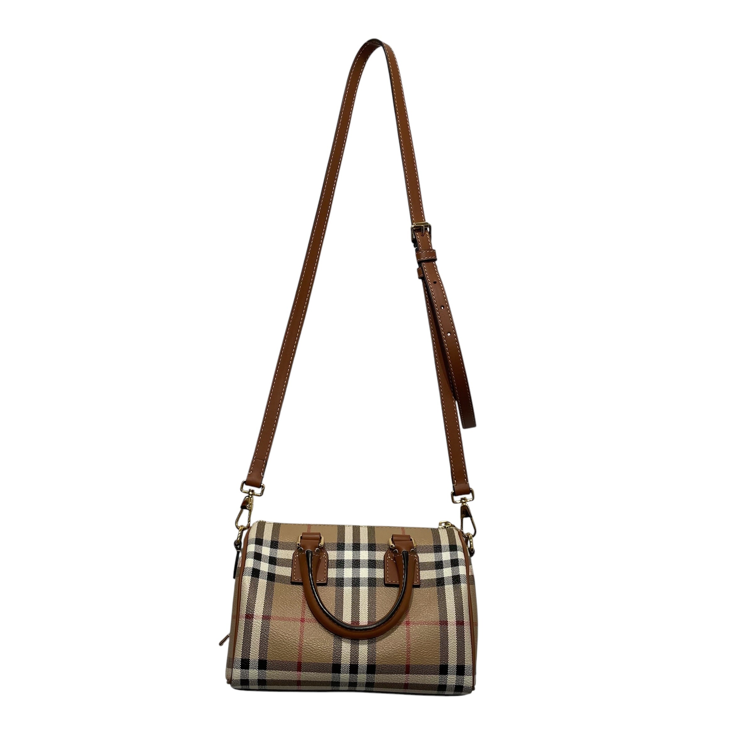 BURBERRY/Cross Body Bag/Plaid/Leather/CRM/MINI BOWLER BAG view 2