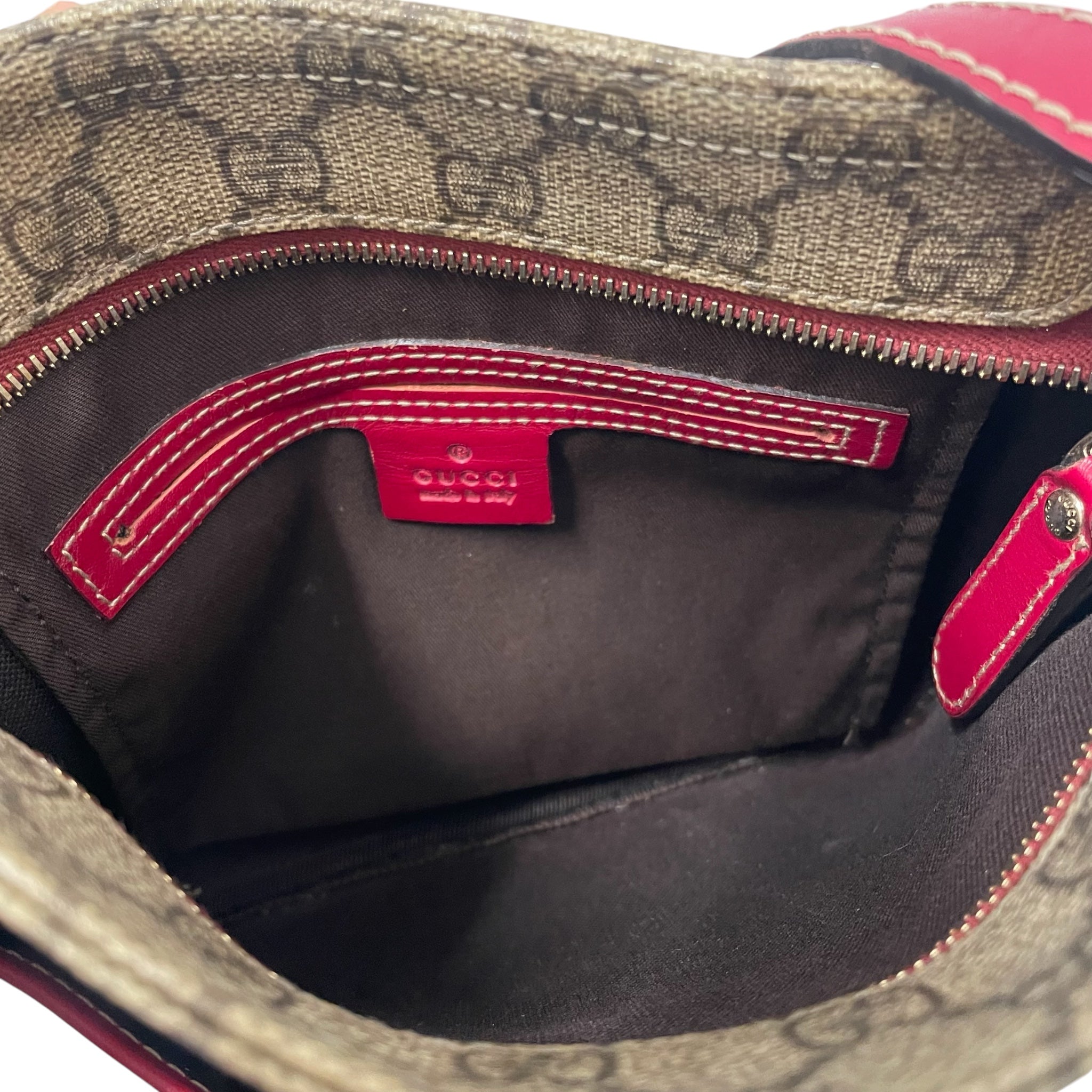 GUCCI/Cross Body Bag/Monogram/Leather/BEG/Supreme Web Flat view 4