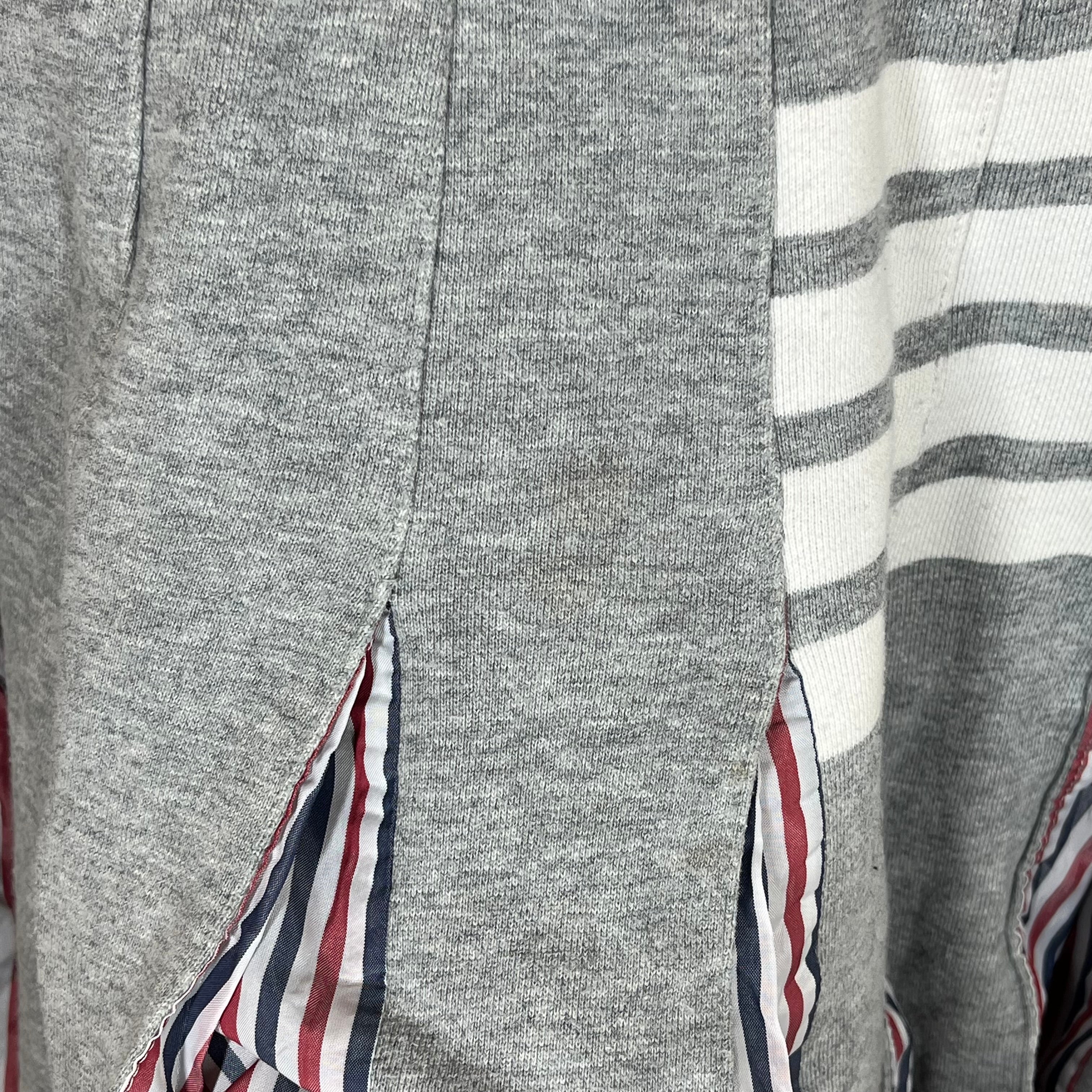 THOM BROWNE. NEW YORK/Long Skirt/1/Stripe/Wool/GRY/STRIPE PANELED SKIRT view 8