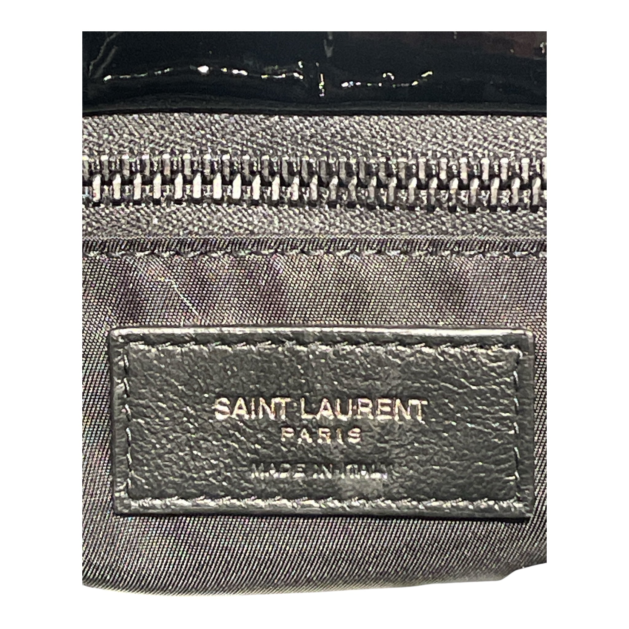 SAINT LAURENT/Tote Bag/BLK/Patent Canvas Maxi Tote view 3