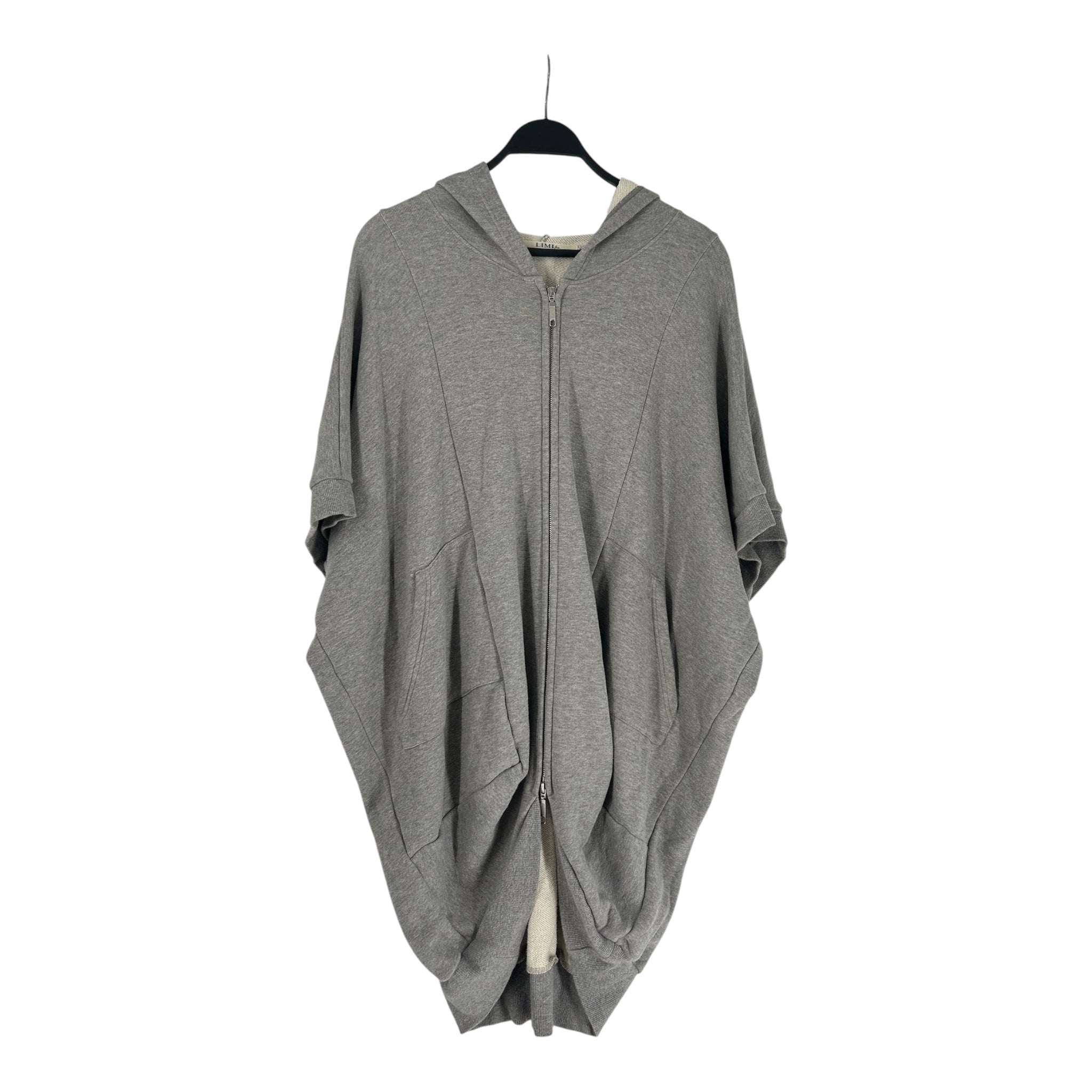 LIMI feu/Zip Up Hoodie/S/Cotton/GRY/SHORT SLEEVE view 1