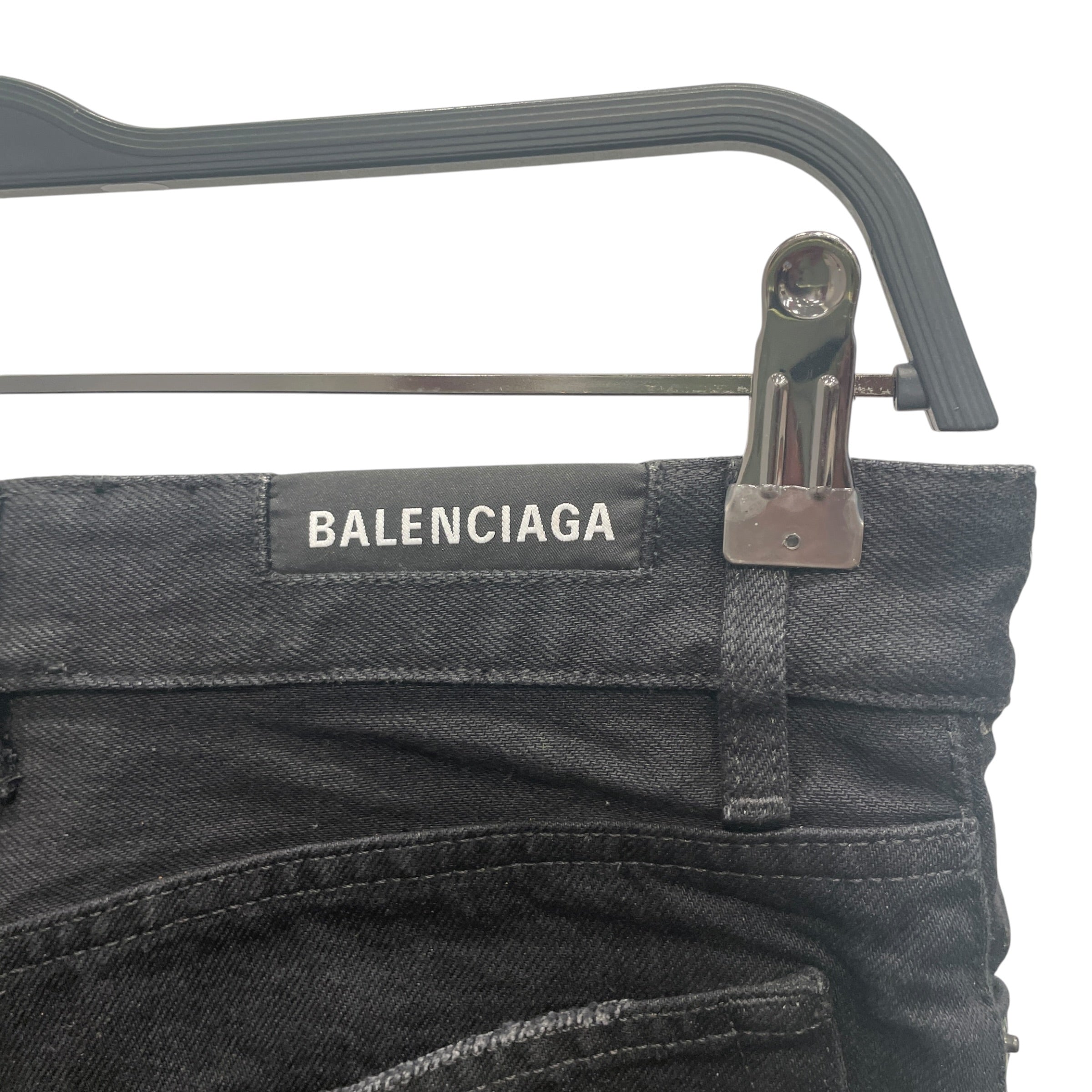 BALENCIAGA/Skirt/34/Denim/BLK/CUT OPEN SHORT/SKIRT view 3