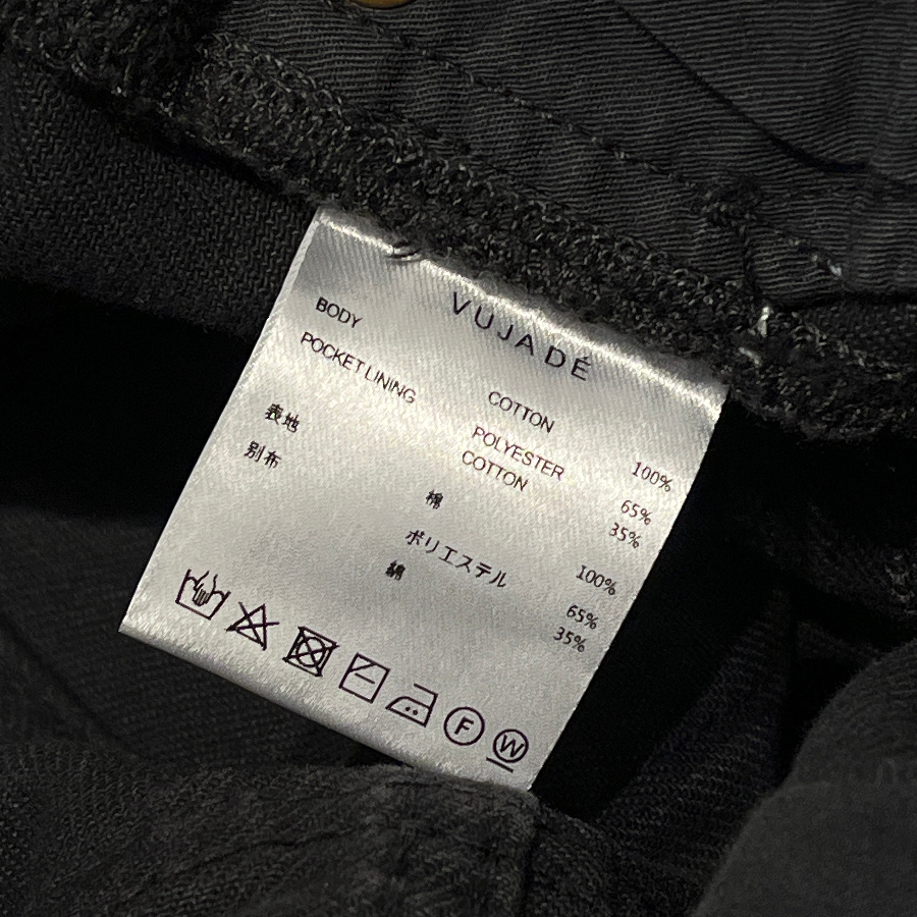 VUJA DE/Straight Pants/26/Cotton/BLK/BUTTON UP FLY view 3