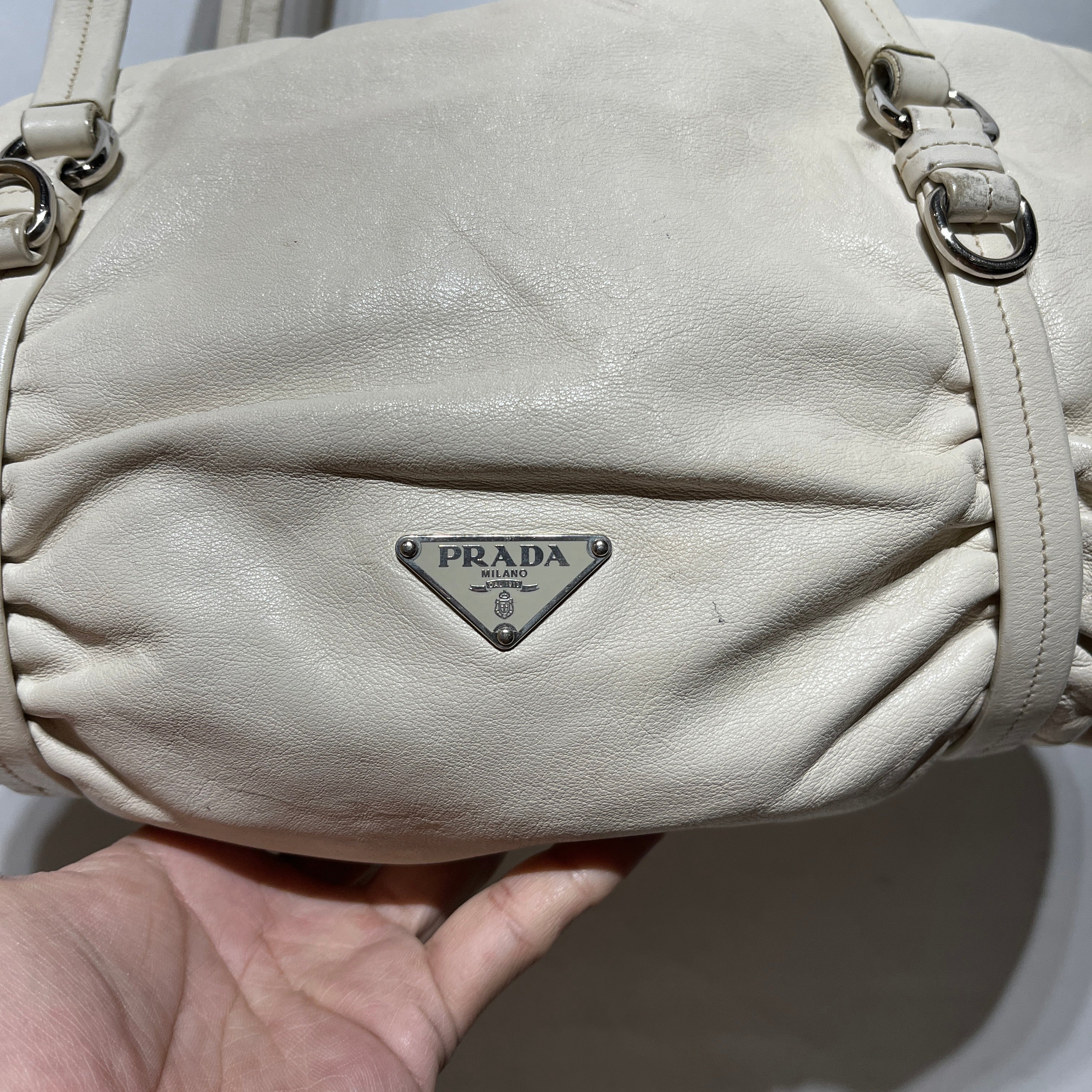 PRADA/Hand Bag/Leather/CRM/CROC PRINTED CLASP view 9