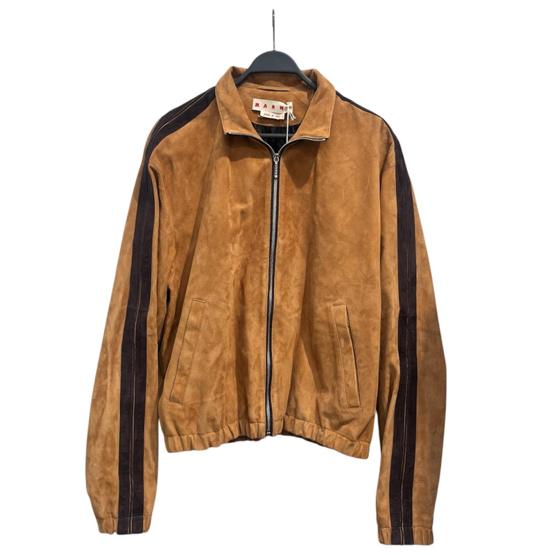 MARNI/Leather Jkt/56/Leather/CML/leather sueded track jacker