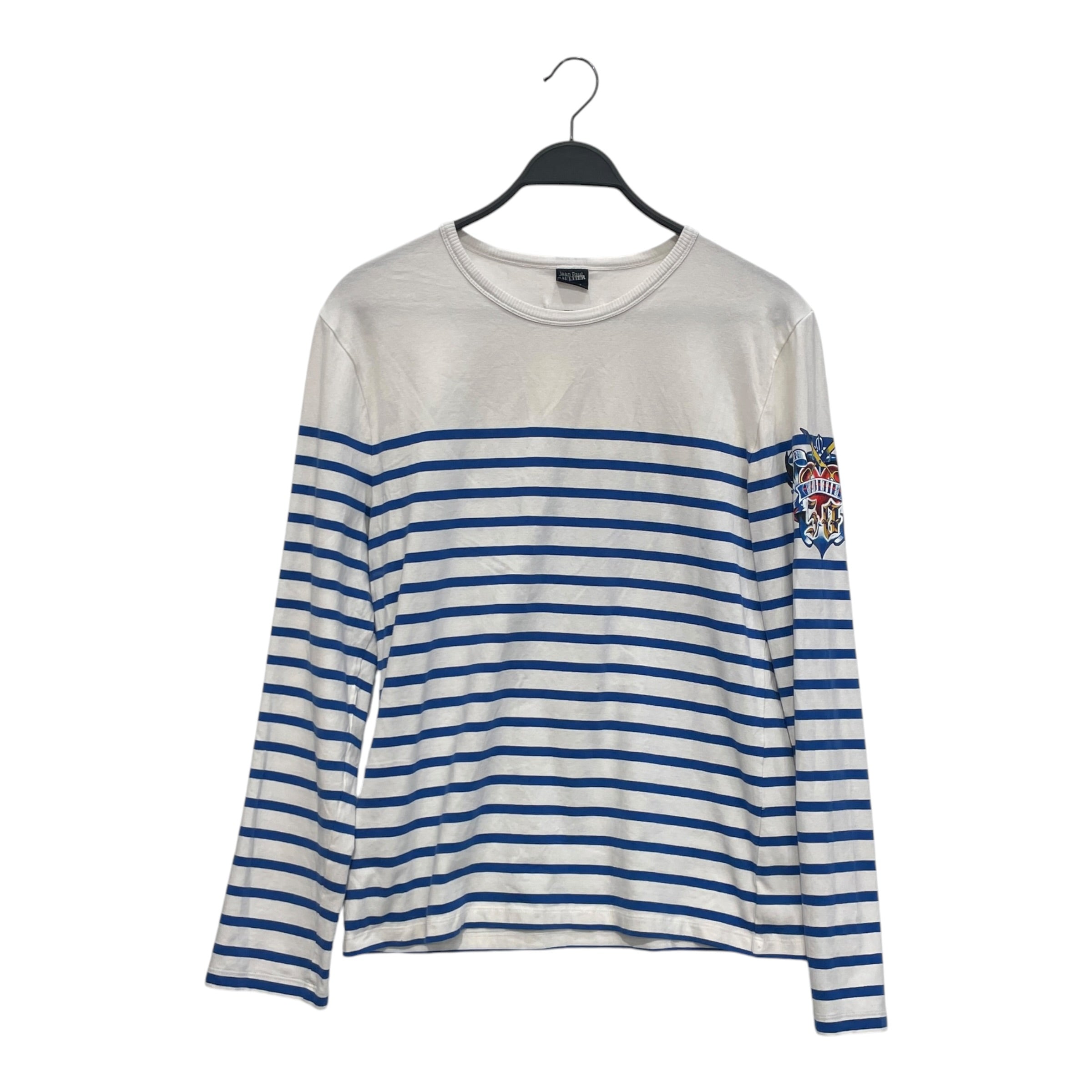 Jean Paul Gaultier/LS T-Shirt/XL/Cotton/WHT/Stripe/MATELOT view 1